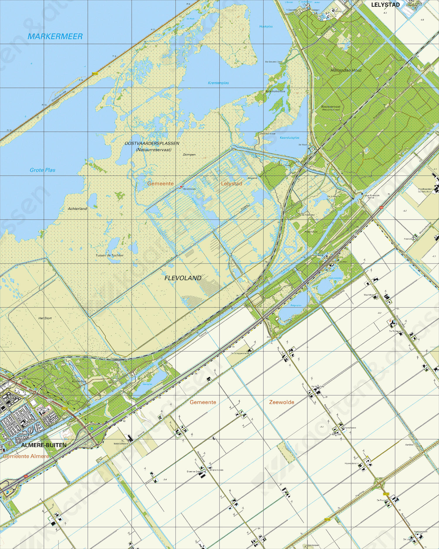 Digitale Topografische Kaart 26B Oostvaardersplassen