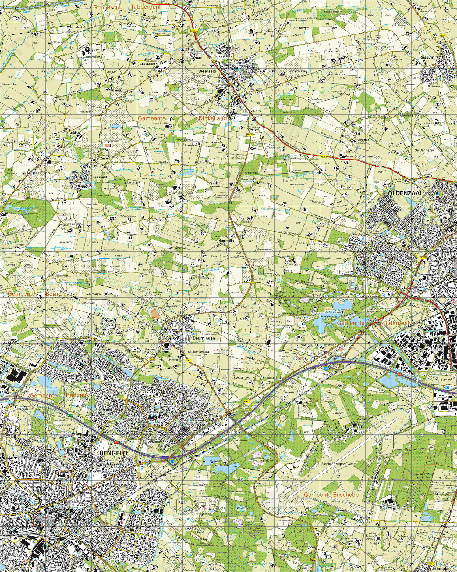 Topografische Kaart 28H Hengelo