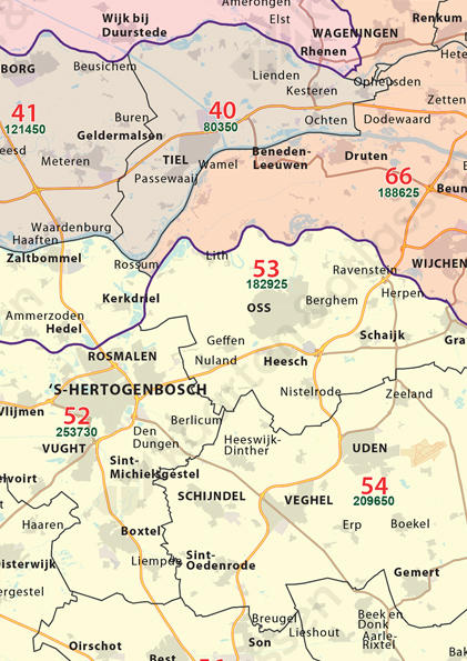 Postcodekaart Nederland 758 | Kaarten en Atlassen.nl