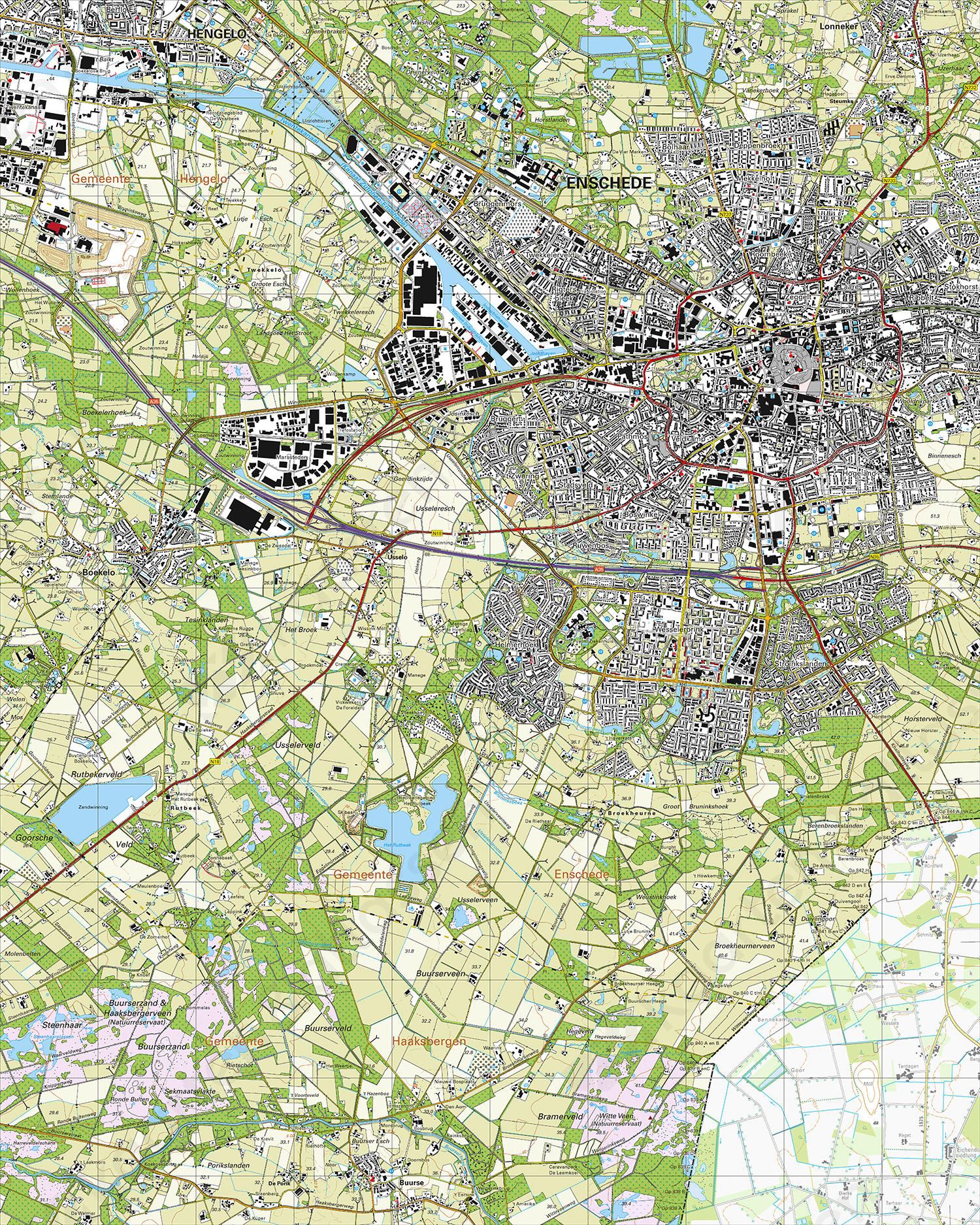 Topografische Kaart 34F Enschede