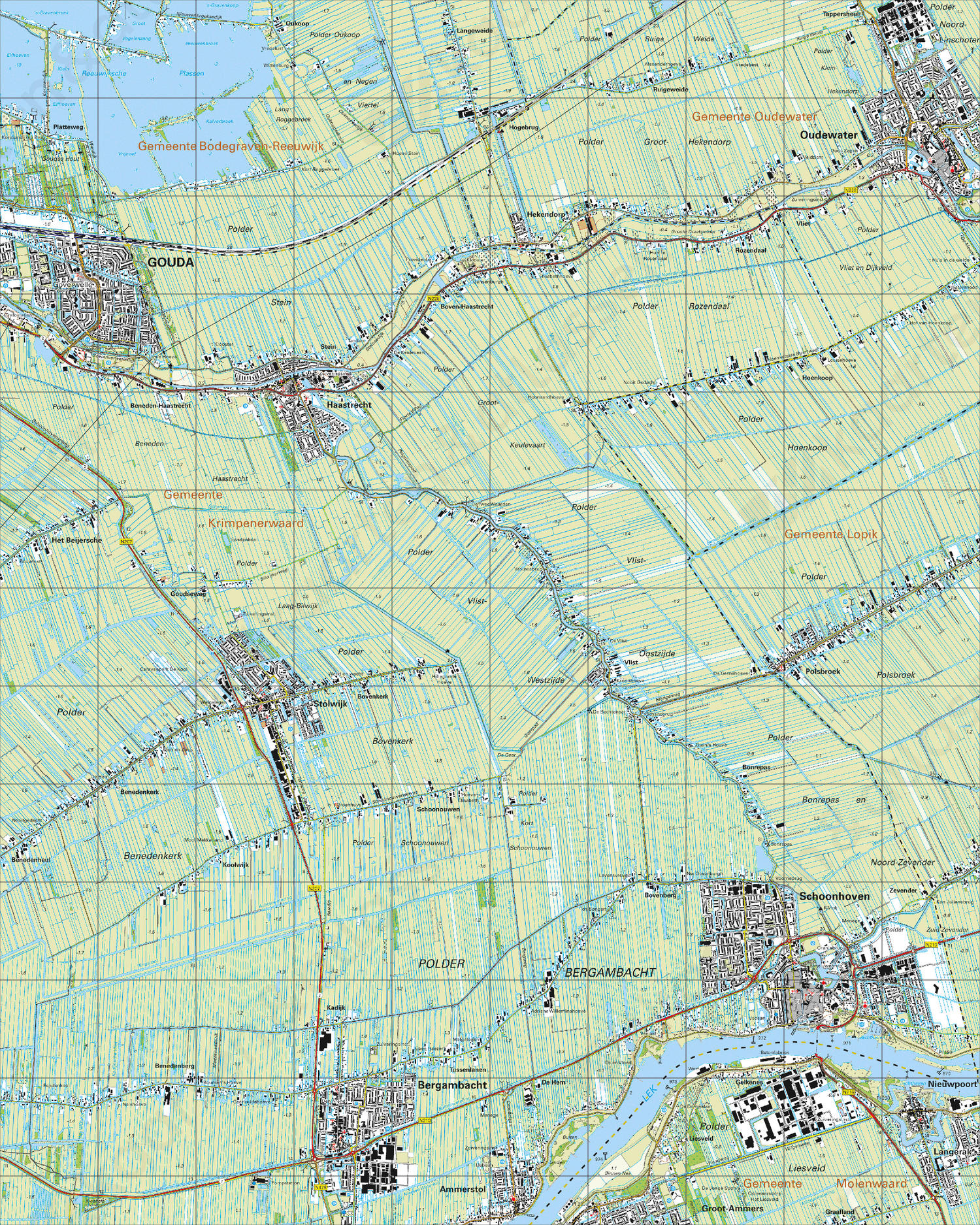 Topografische Kaart 38B Schoonhoven