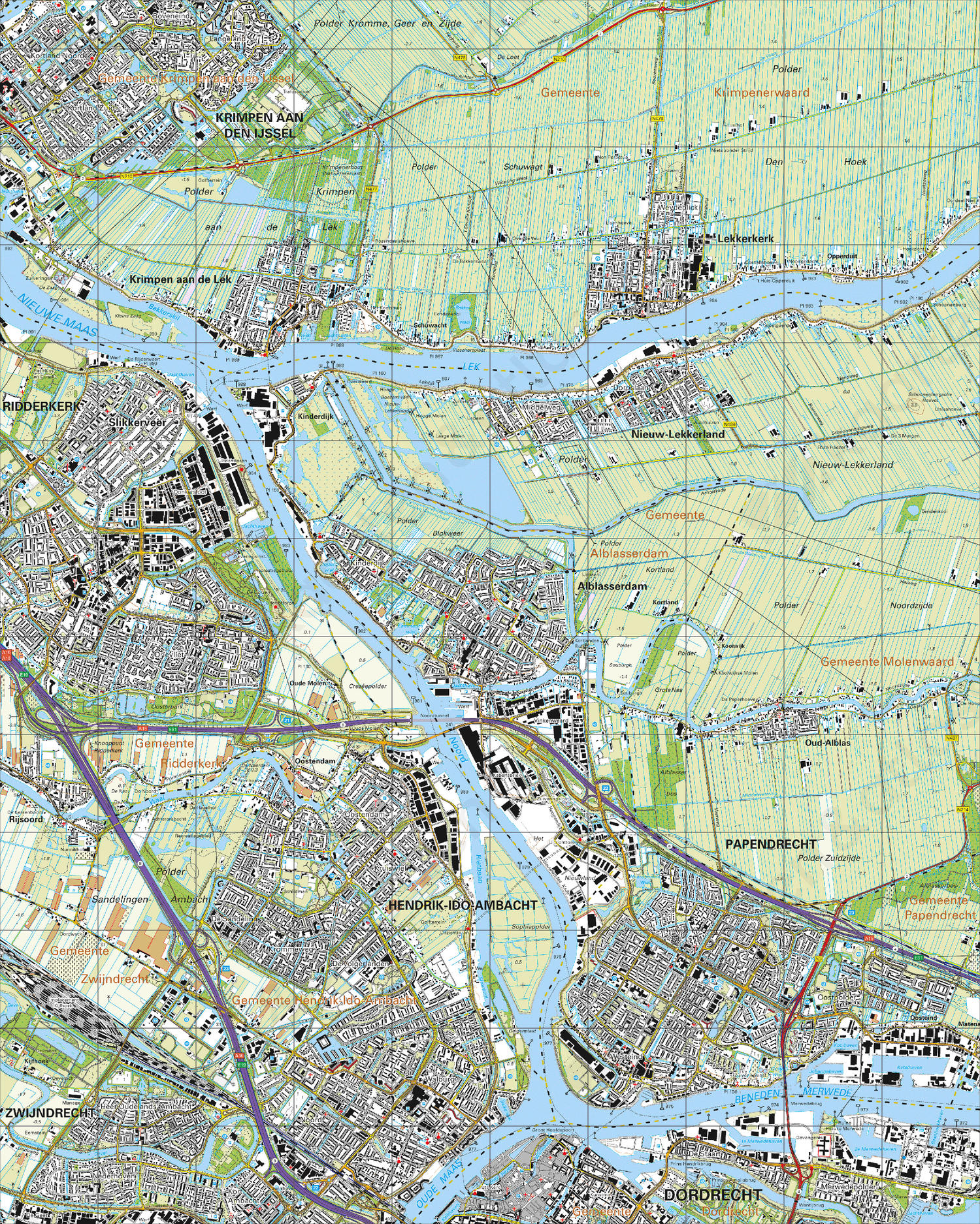 Topografische Kaart 38C Alblasserdam Digitale Topografische Kaart 38C Alblasserdam