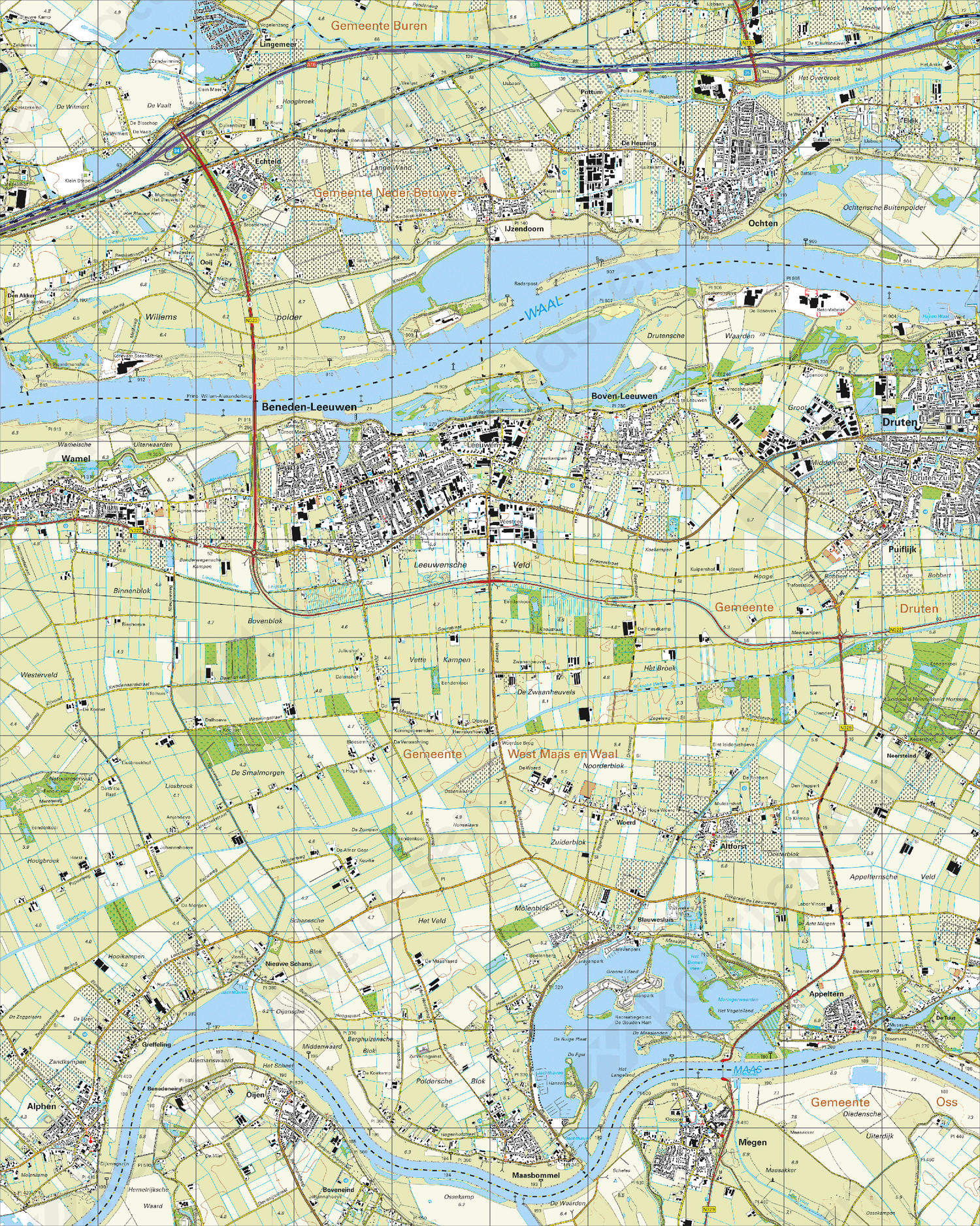 Topografische Kaart 39G Beneden-Leeuwen