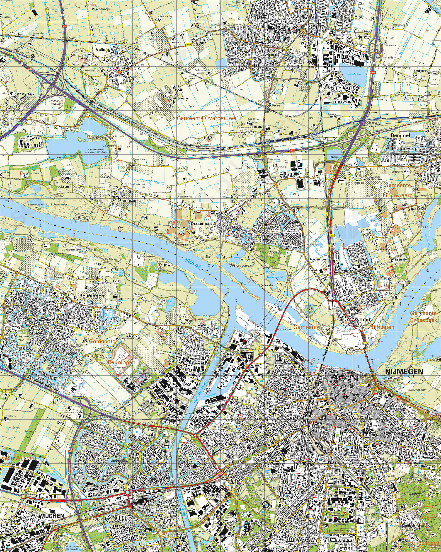 Digitale Topografische Kaart 40C Nijmegen