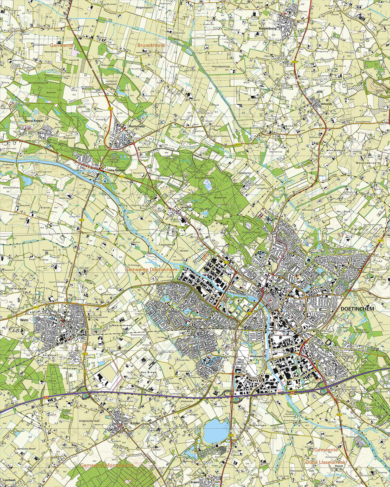 Topografische Kaart 40F Doetinchem