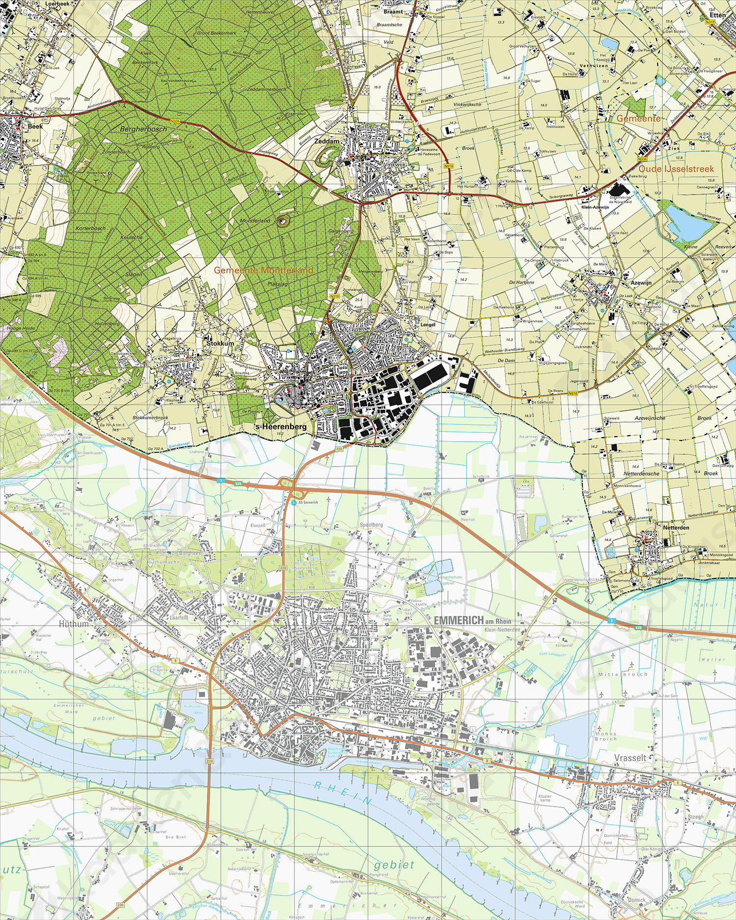 Topografische Kaart 40H 's-Heerenberg Topografische Kaart 40H 's-Heerenberg