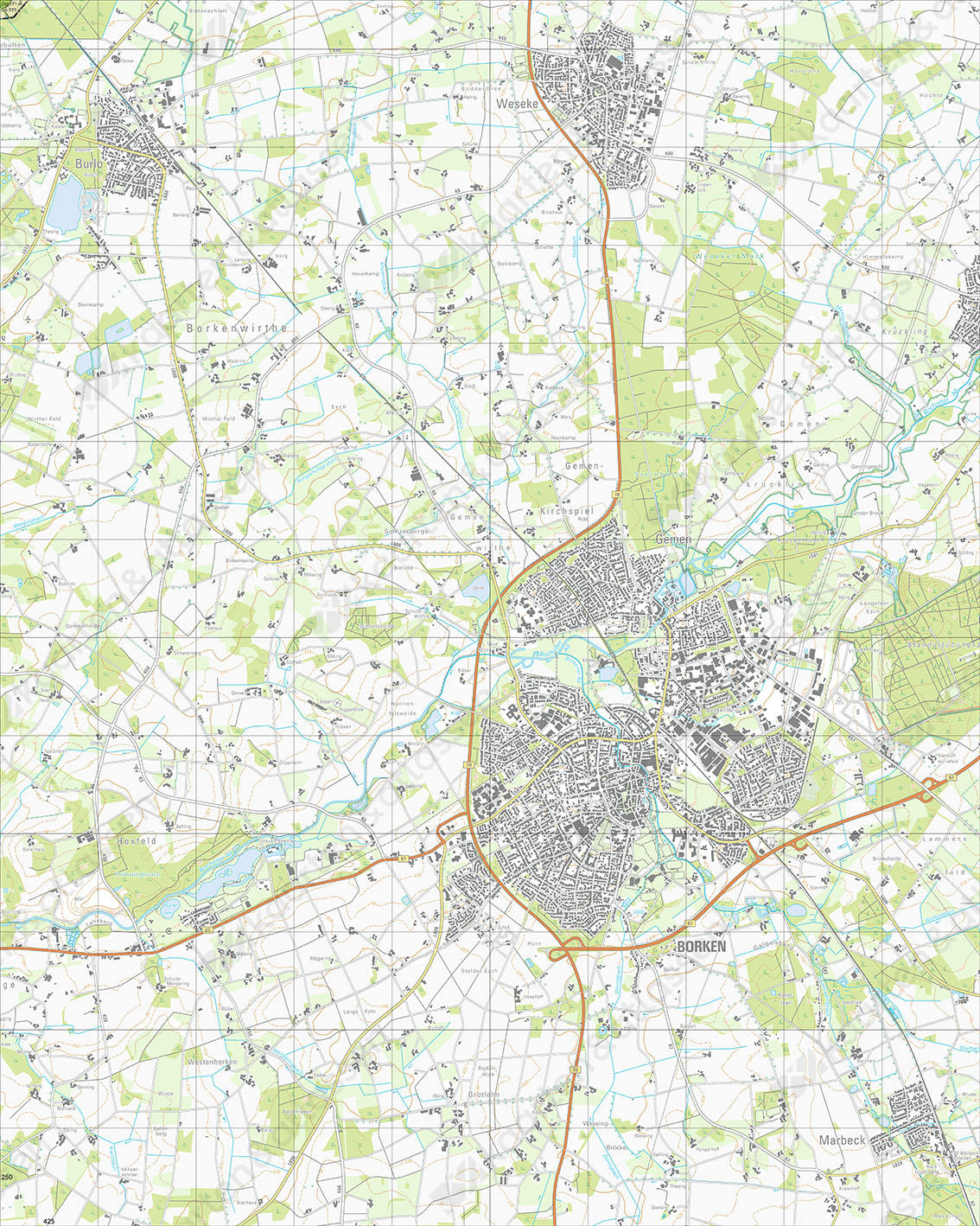 Topografische Kaart 41H Borken