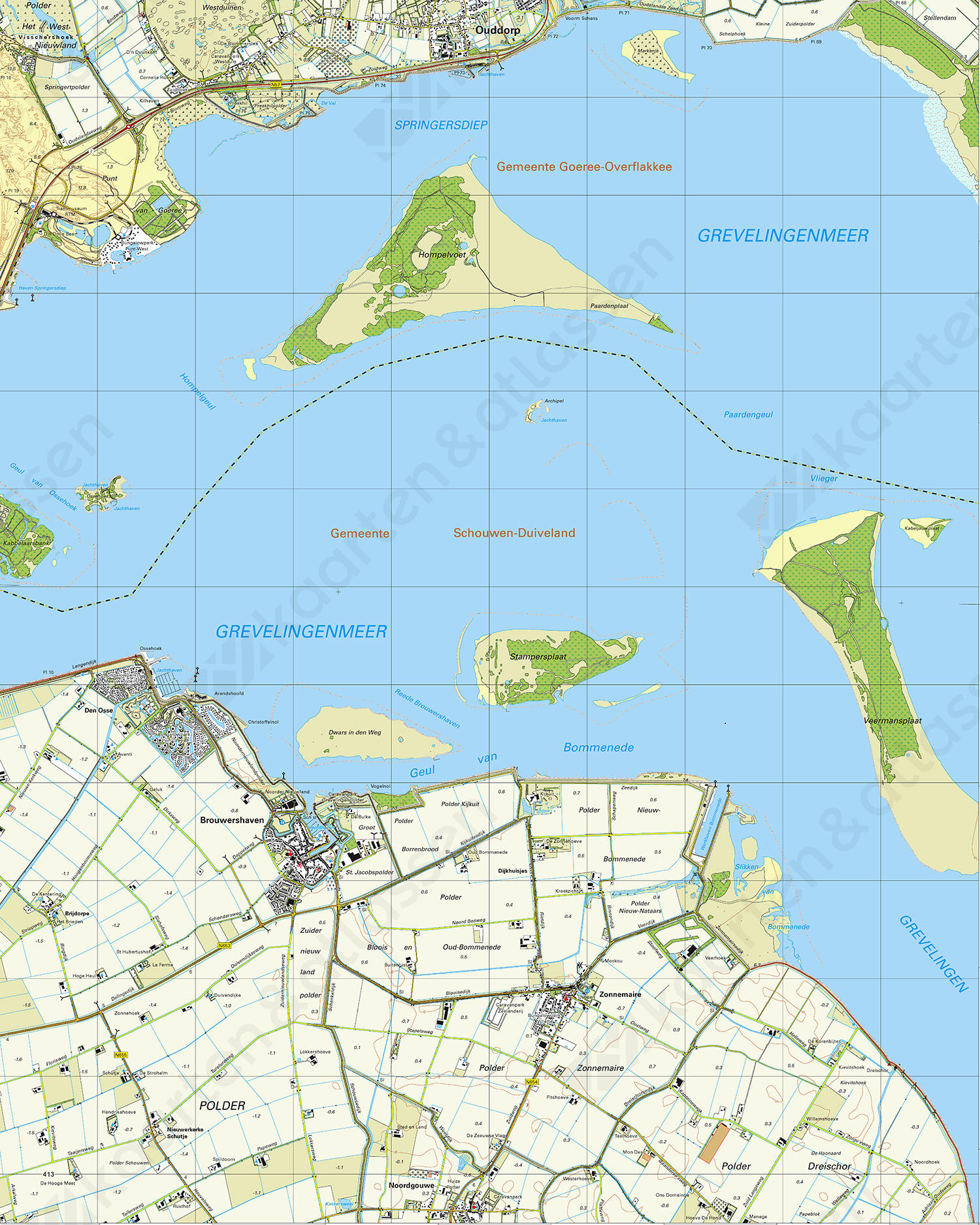 Topografische Kaart 42F Brouwershaven