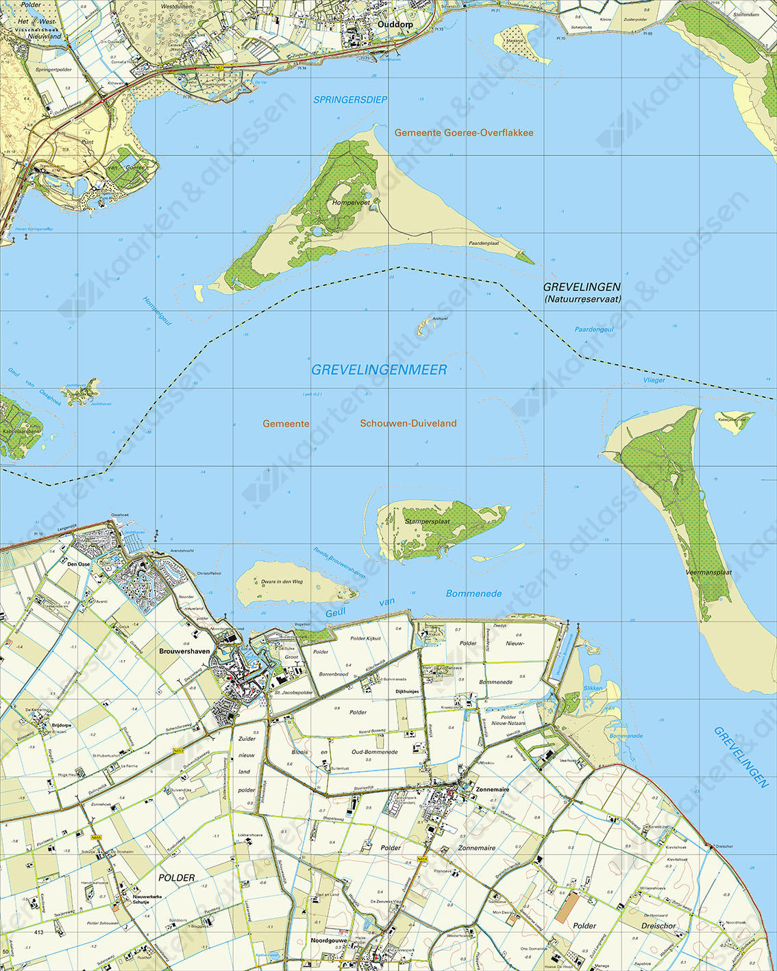 Digitale Topografische Kaart 42F Brouwershaven