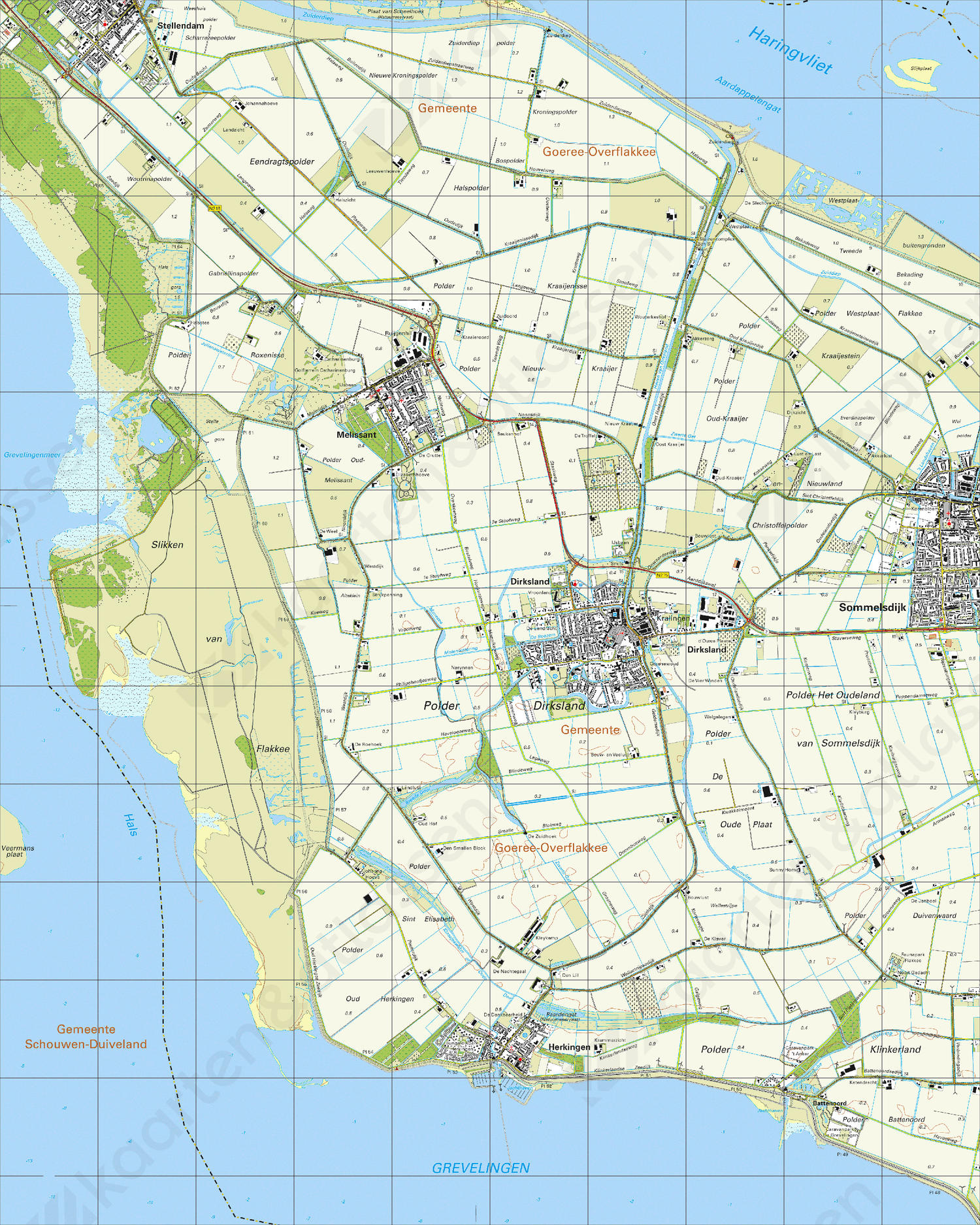 Topografische Kaart 43A Dirksland