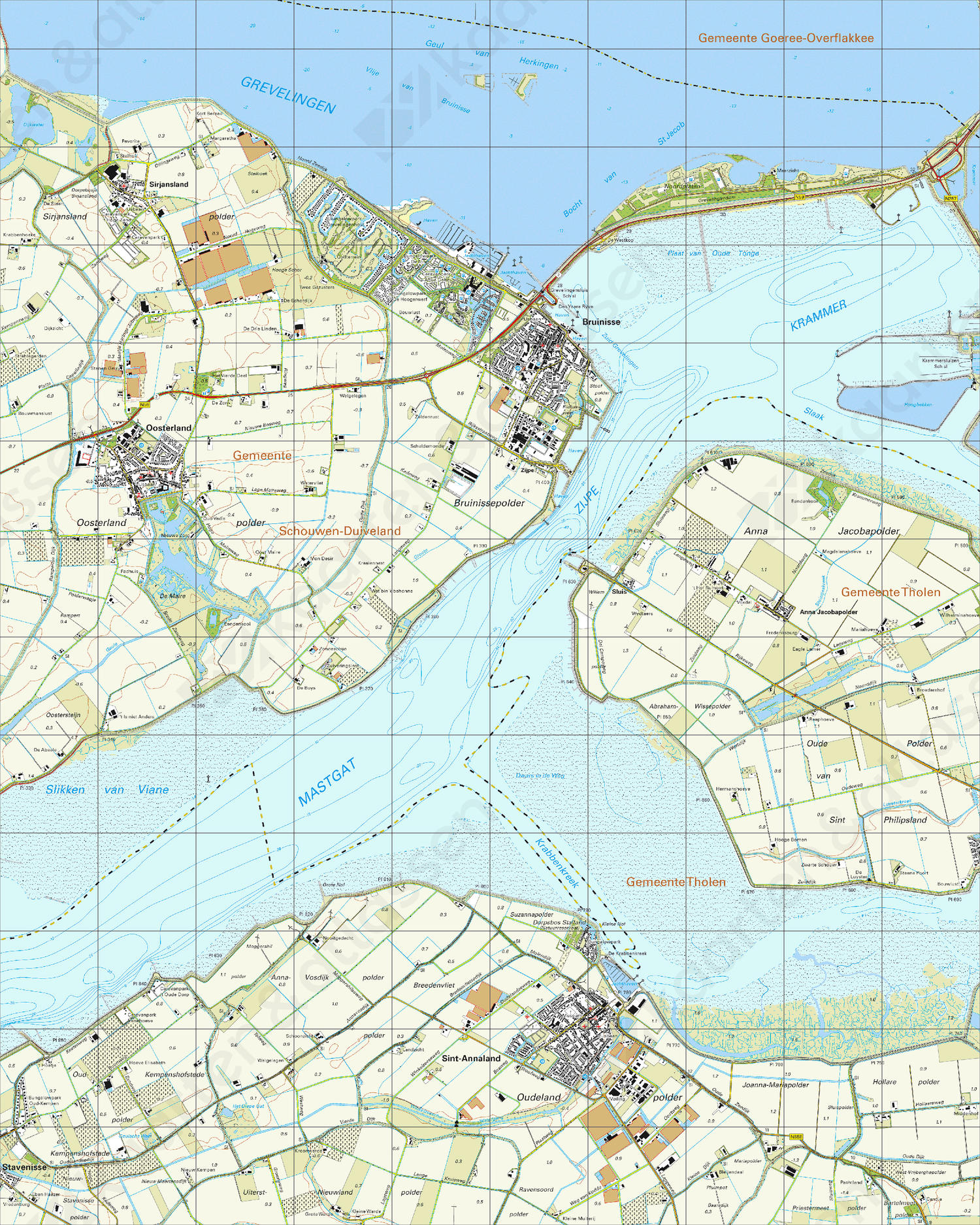 Topografische Kaart 43C Bruinisse | Kaarten en Atlassen.nl Topografische Kaart 43C Bruinisse | Kaarten en Atlassen.nl