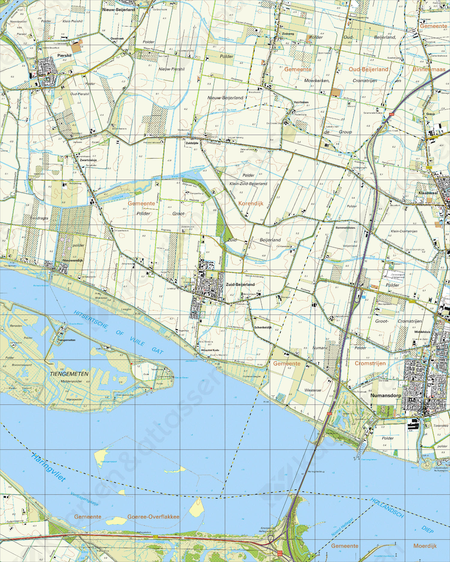 Digitale Topografische Kaart 43E Numansdorp