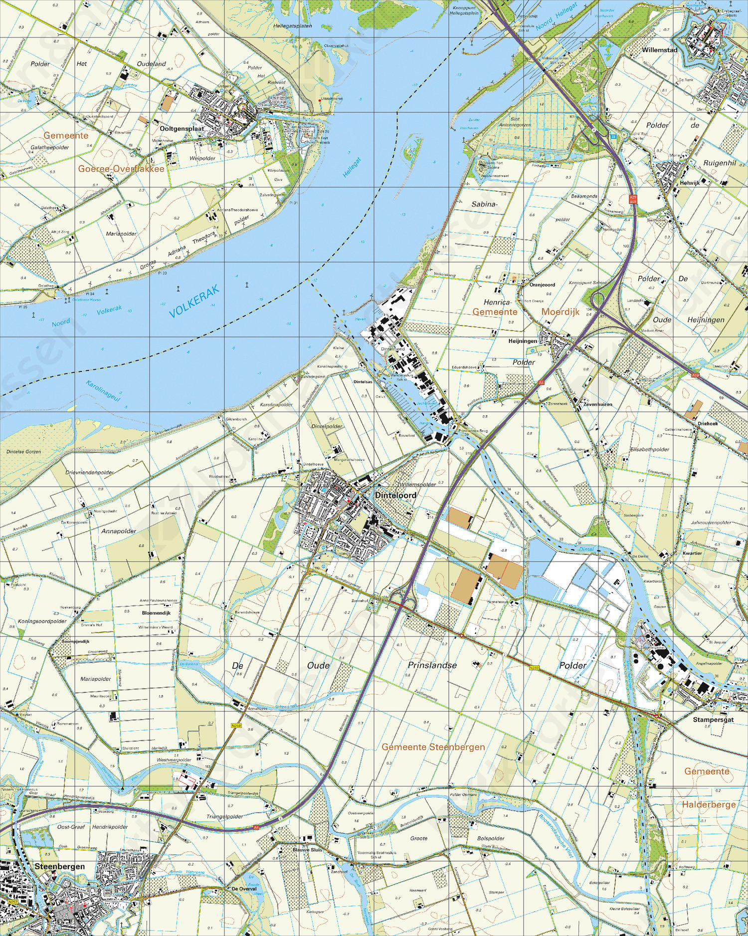 Topografische Kaart 43G Dinteloord