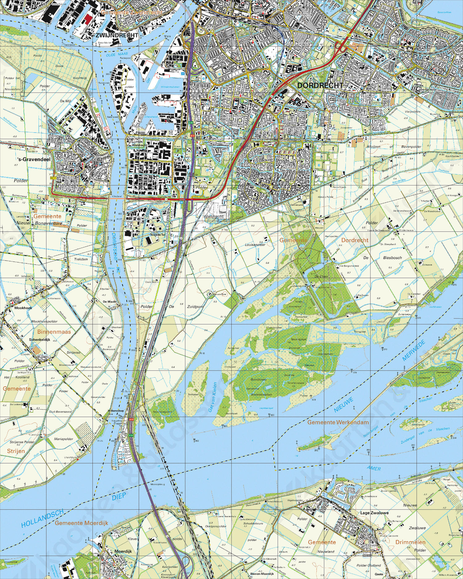 Digitale Topografische Kaart 44A Dordrecht