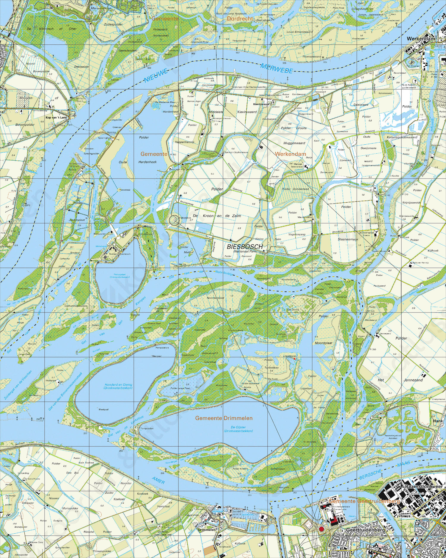 Topografische Kaart 44B Biesbosch