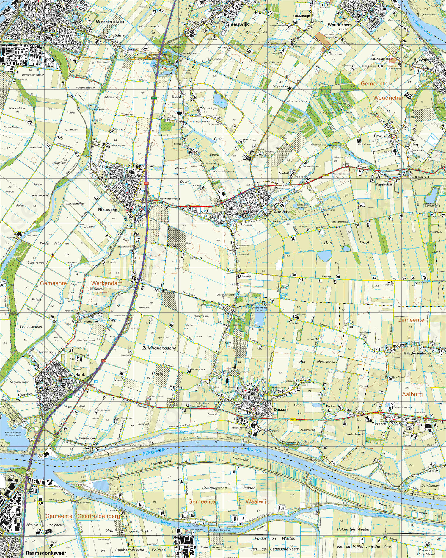 Topografische Kaart 44E Almkerk Topografische Kaart 44E Almkerk