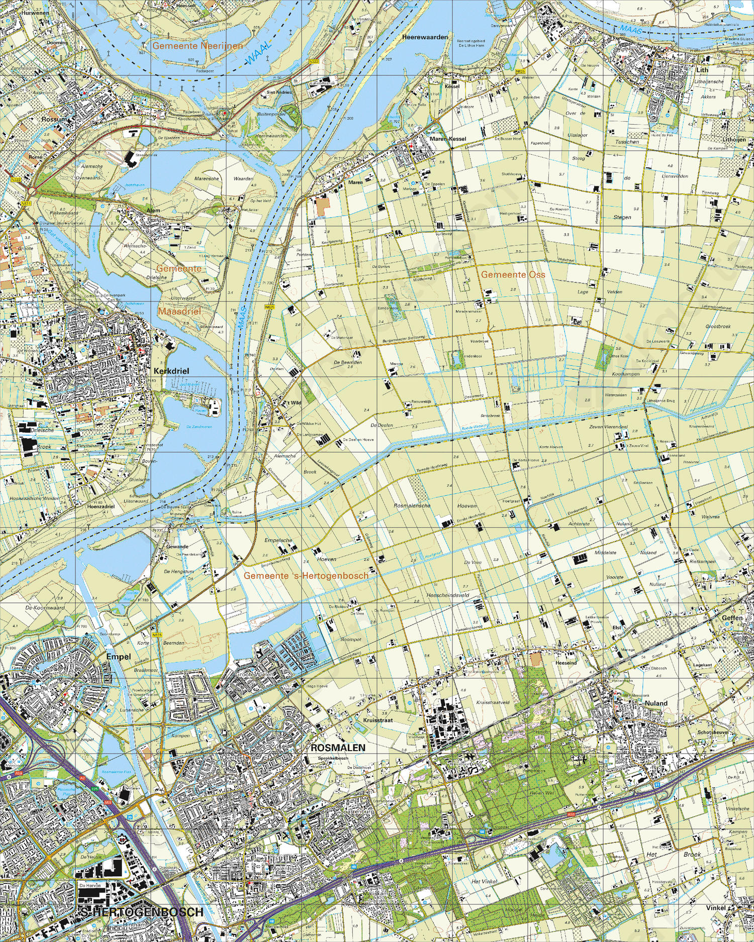 Digitale Topografische Kaart 45B Kerkdriel