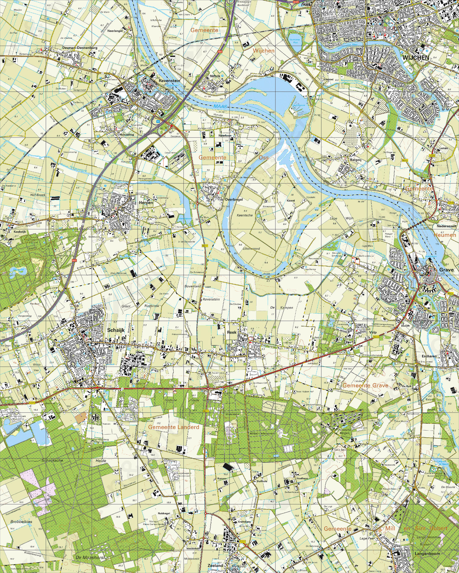 Topografische Kaart 45F Grave