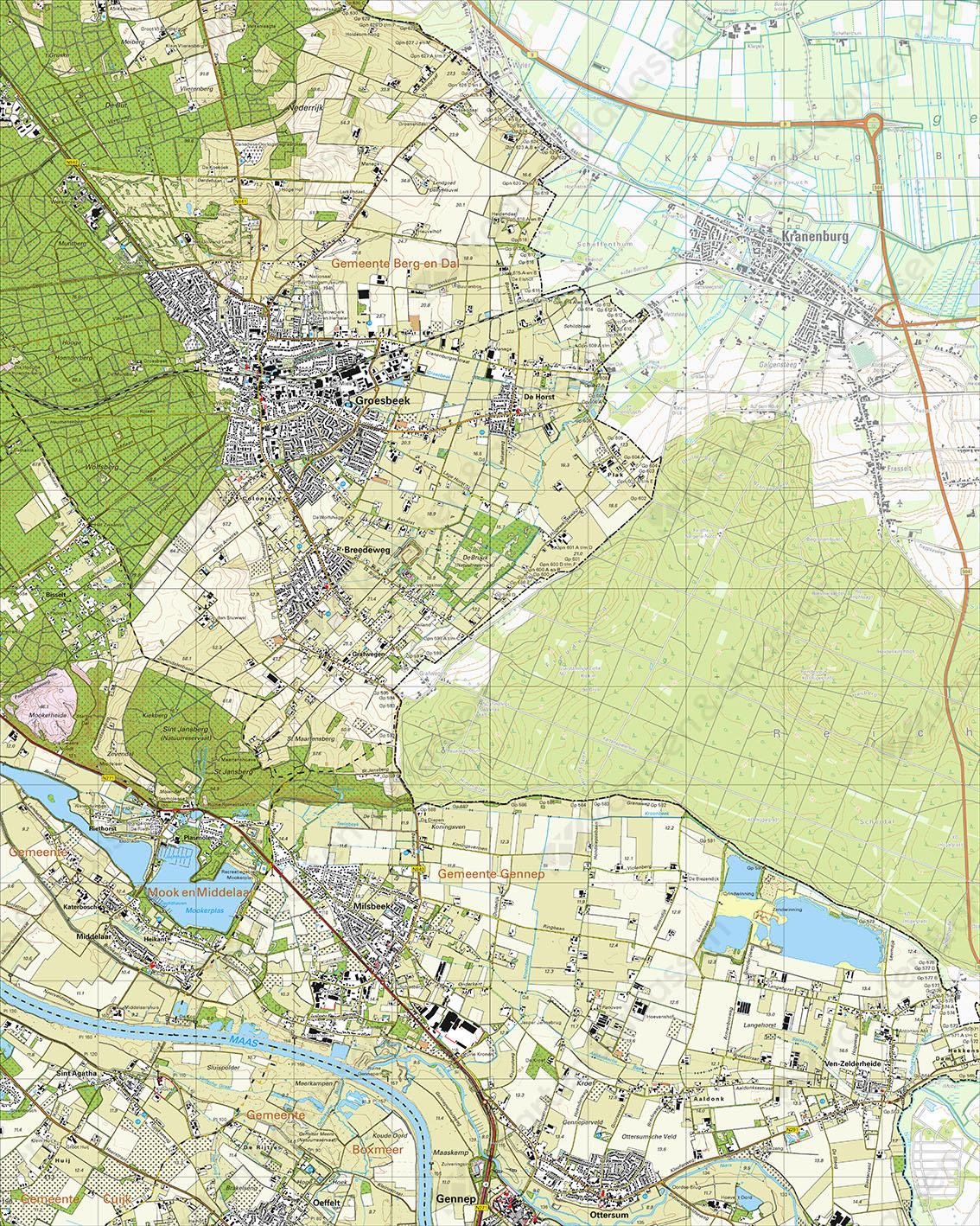Digitale Topografische Kaart 46B Groesbeek 