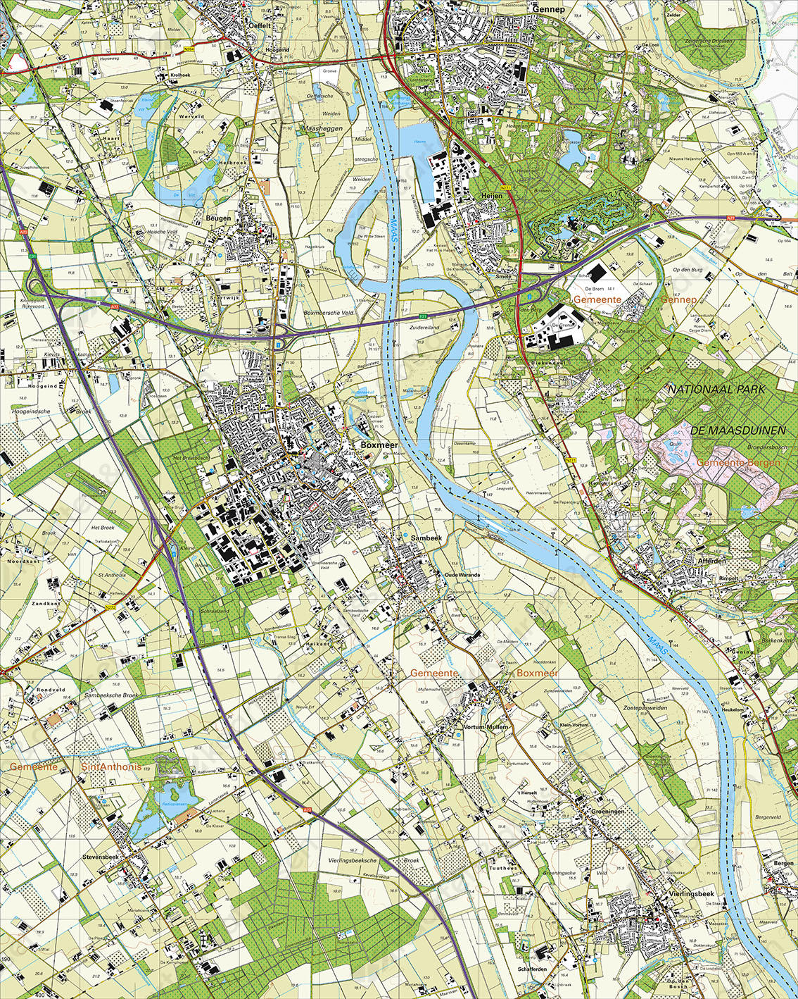 Digitale Topografische Kaart 46D Boxmeer