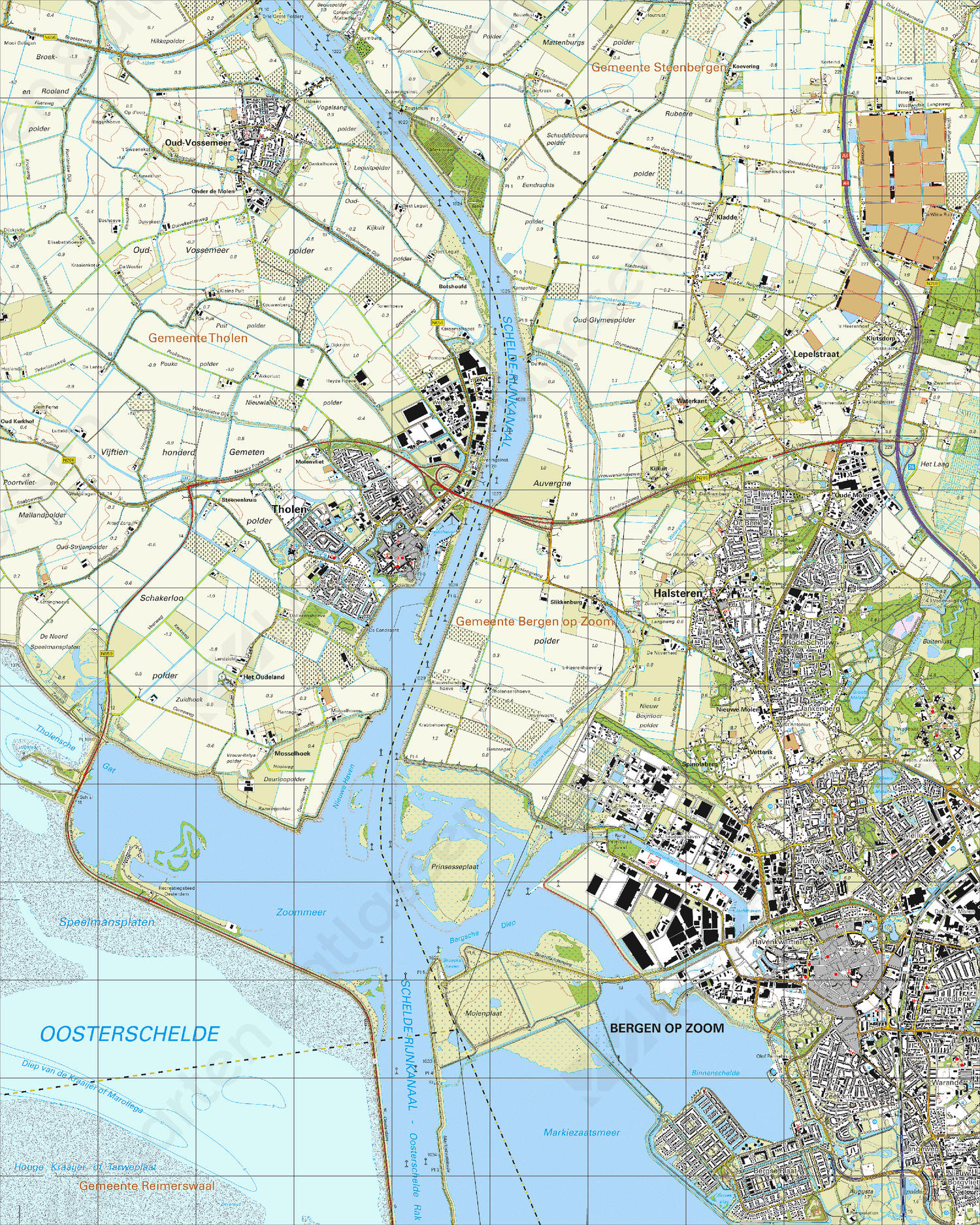 Topografische Kaart 49B Bergen op Zoom