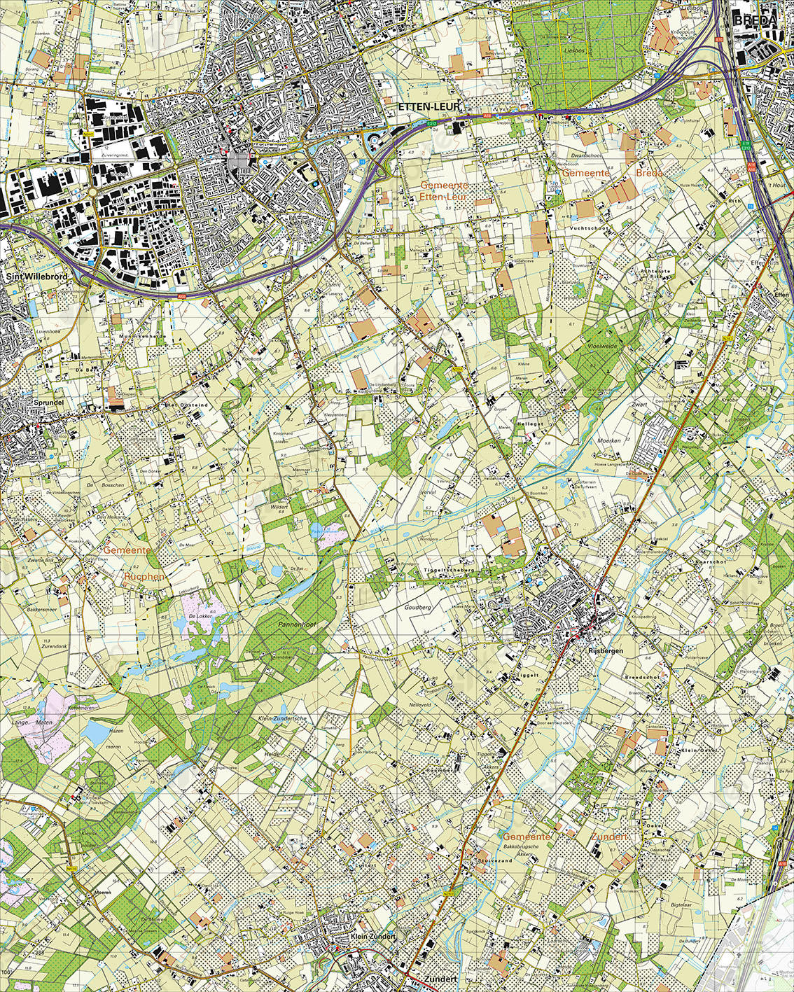Topografische Kaart 50A Etten-Leur