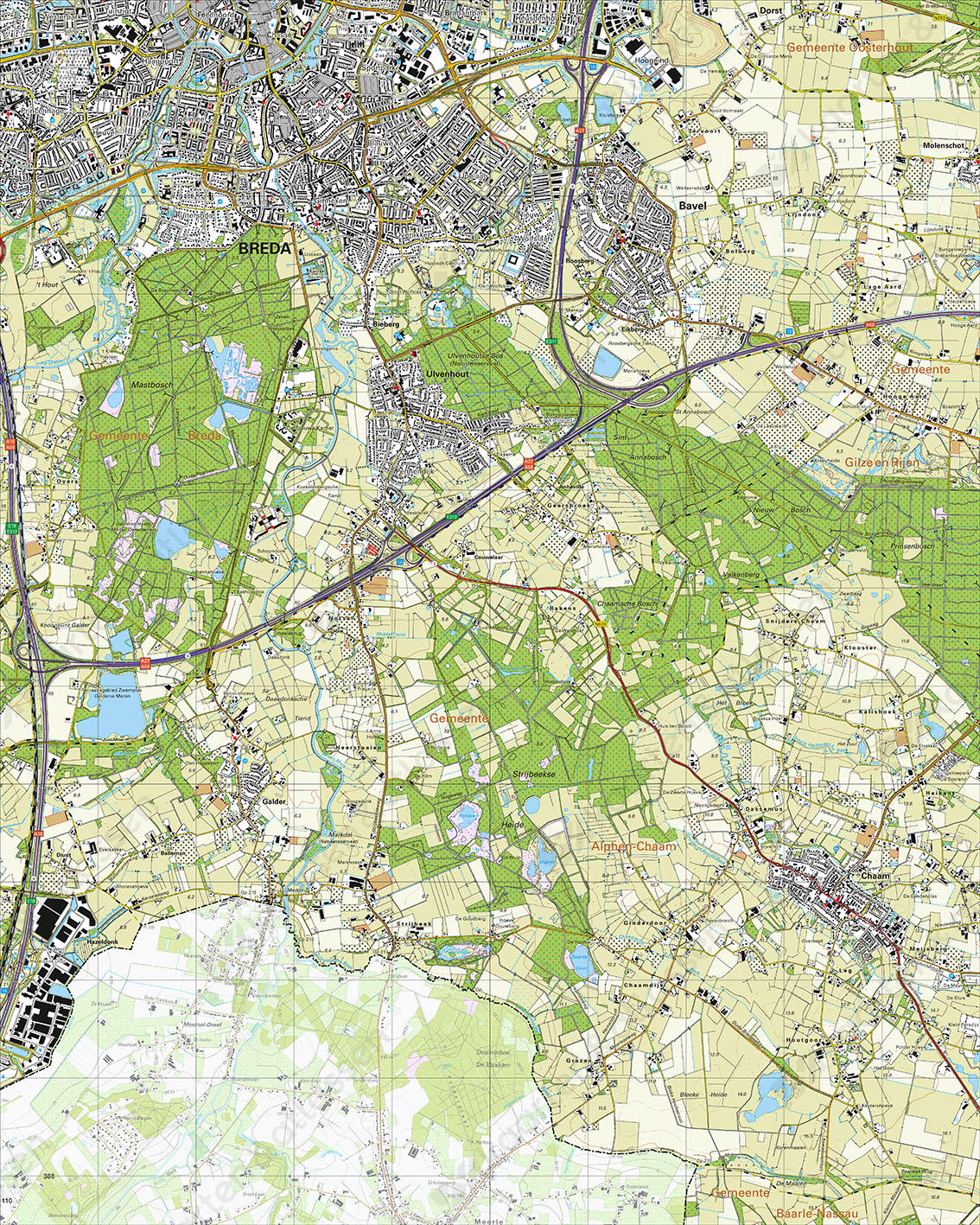 Topografische Kaart 50B Ulvenhout