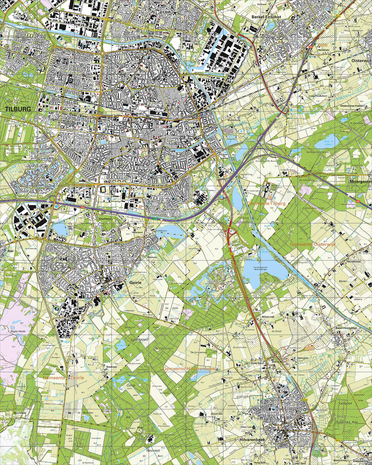 Digitale Topografische Kaart 50F Tilburg