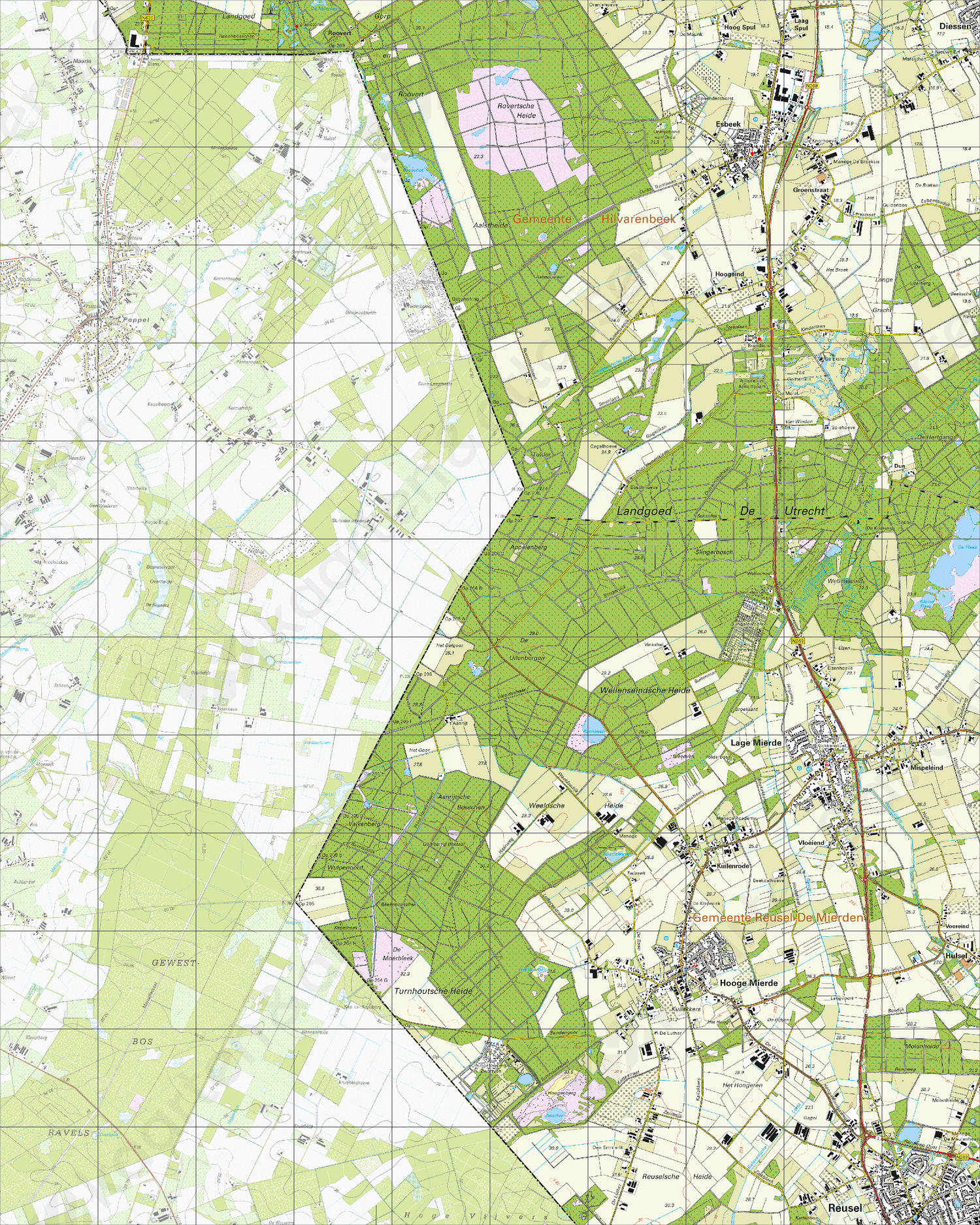 Topografische Kaart 50H Lage Mierde Digitale Topografische Kaart 50H Lage Mierde