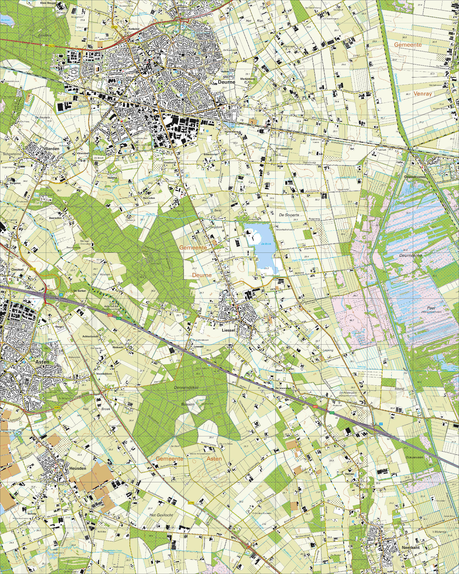 Topografische Kaart 52C Deurne