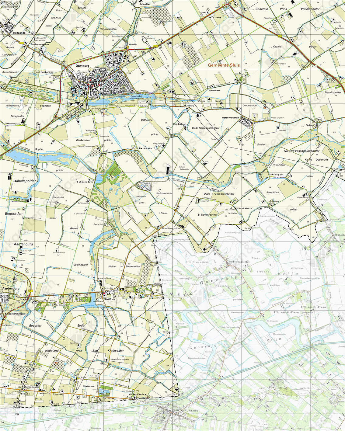 Topografische Kaart 54A Oostburg Topografische Kaart 54A Oostburg