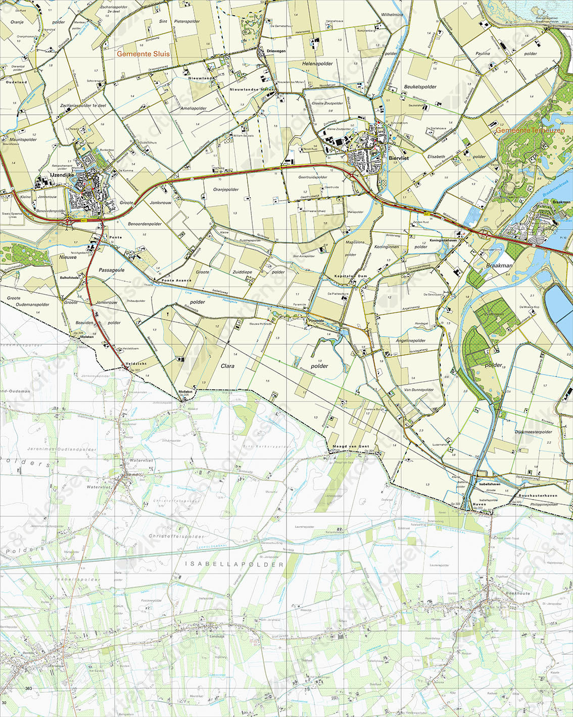 Digitale Topografische Kaart 54B Ijzendijke