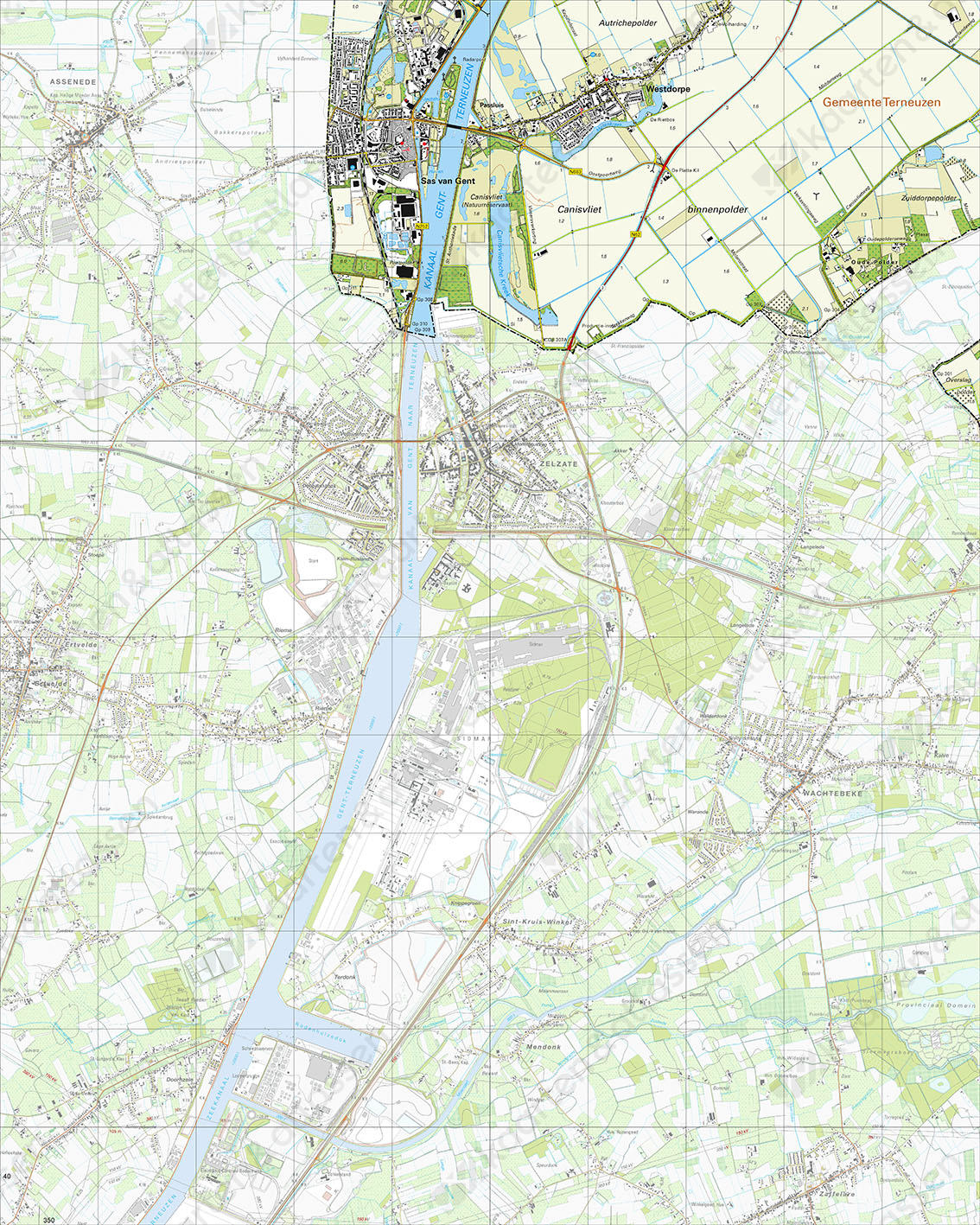 Topografische Kaart 54G Sas van Gent Topografische Kaart 54G Sas van Gent