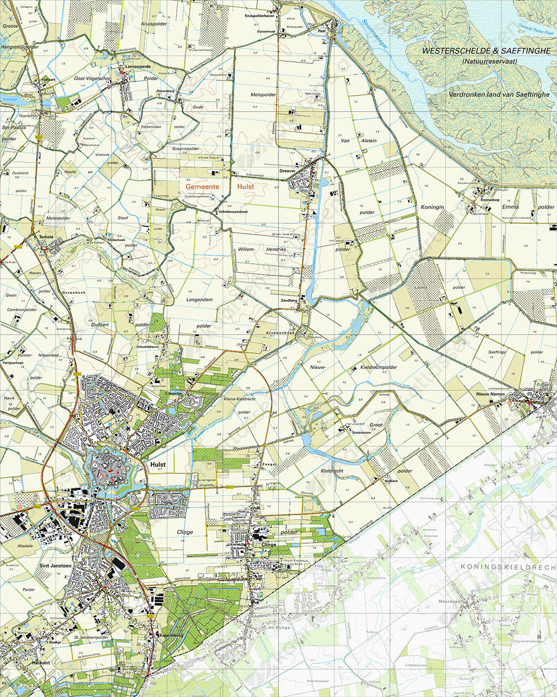 Digitale Topografische Kaart 55A Hulst