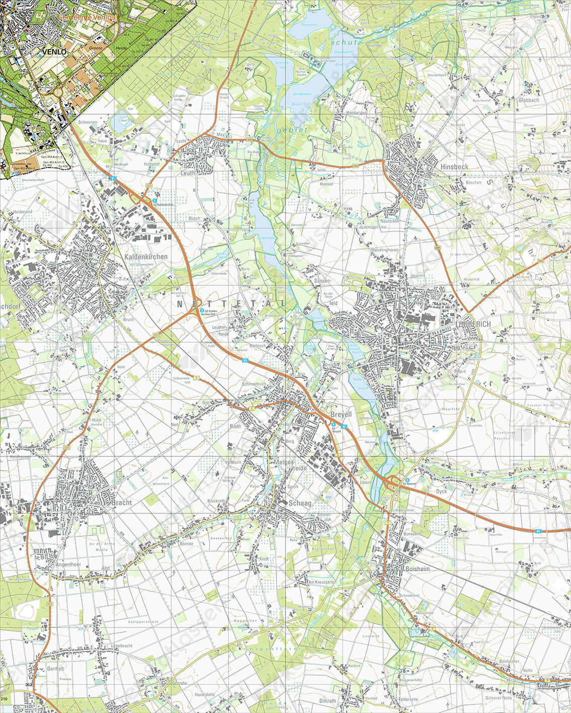 Topografische Kaart 58F Venlo-Zuidoost