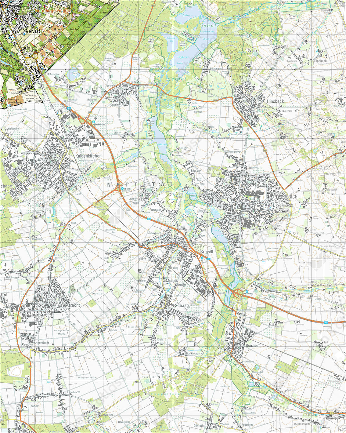 Digitale Topografische Kaart 58F Venlo-Zuidoost