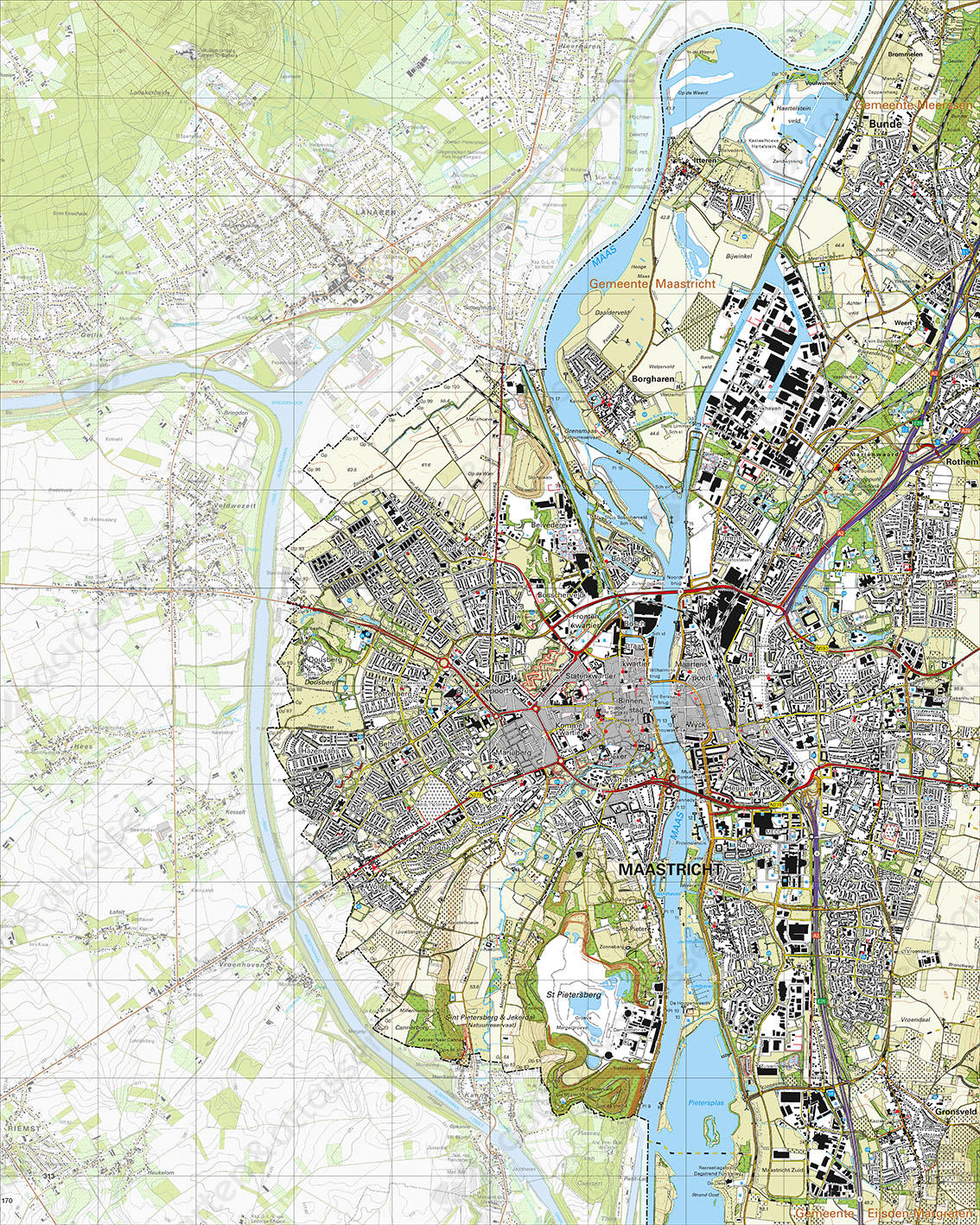 Digitale Topografische Kaart 61F Maastricht 