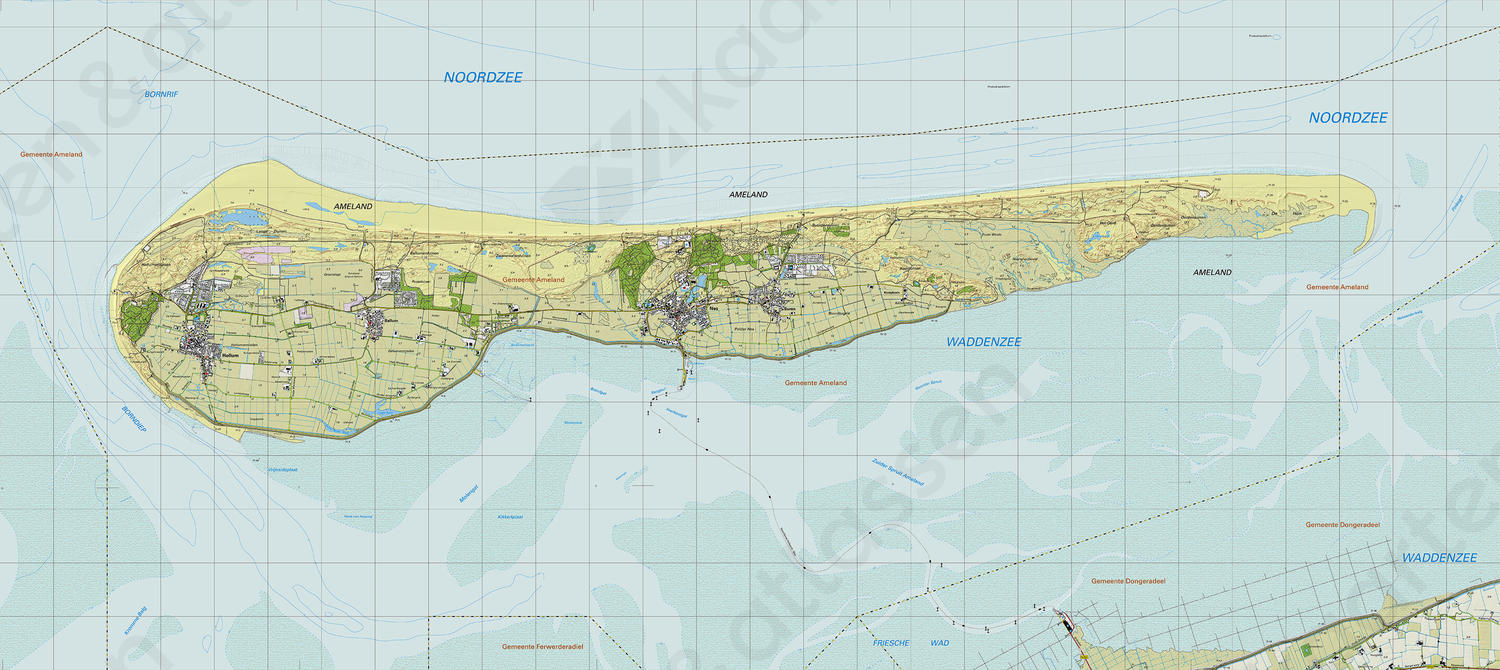 Topografische kaart Ameland