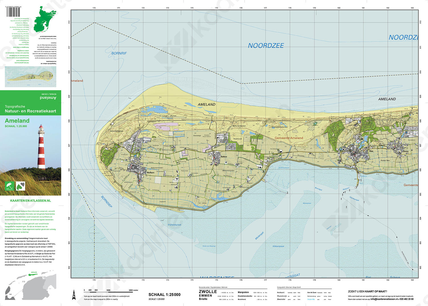 Topografische kaart Ameland | Kaarten en Atlassen.nl