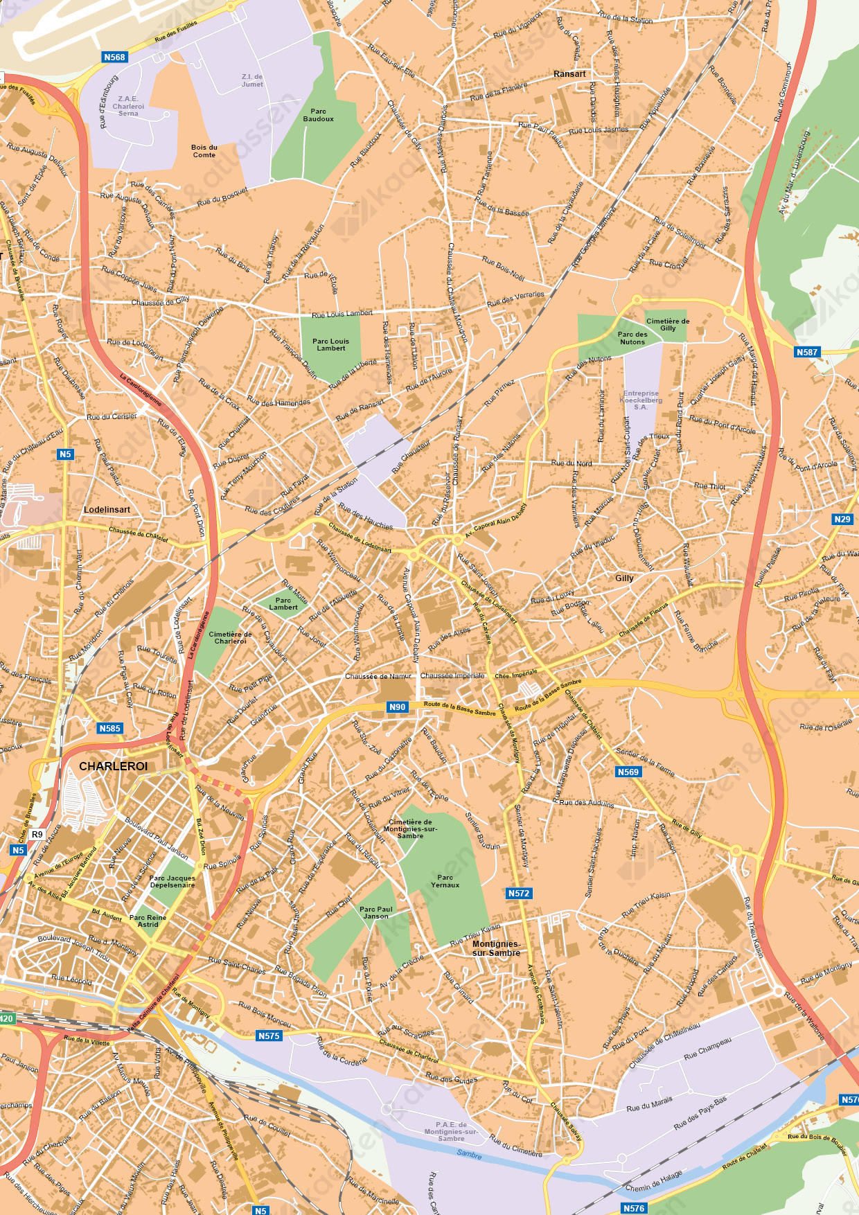 Kaart Charleroi