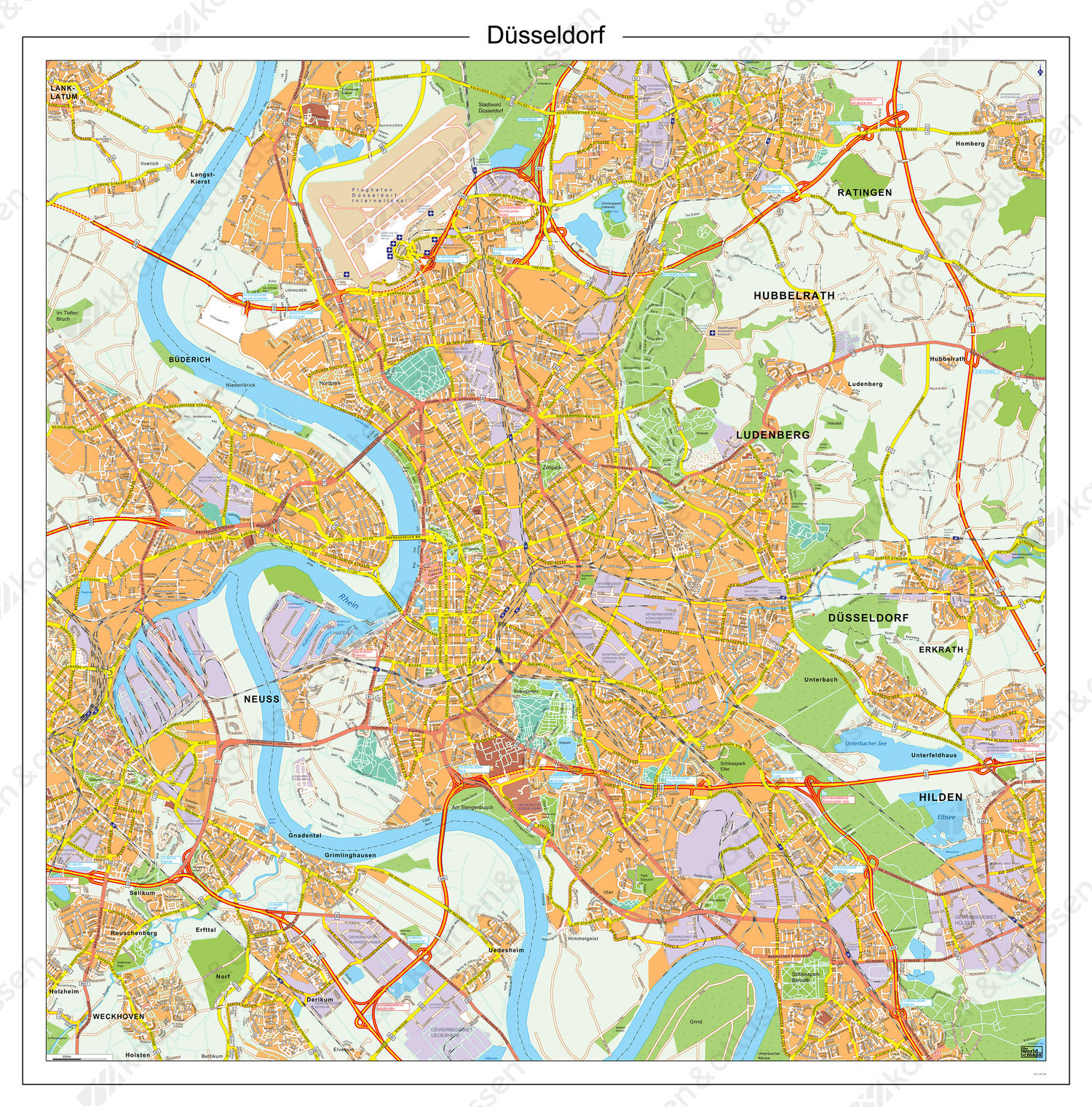 Digitale stadsplattegrond Düsseldorf 180
