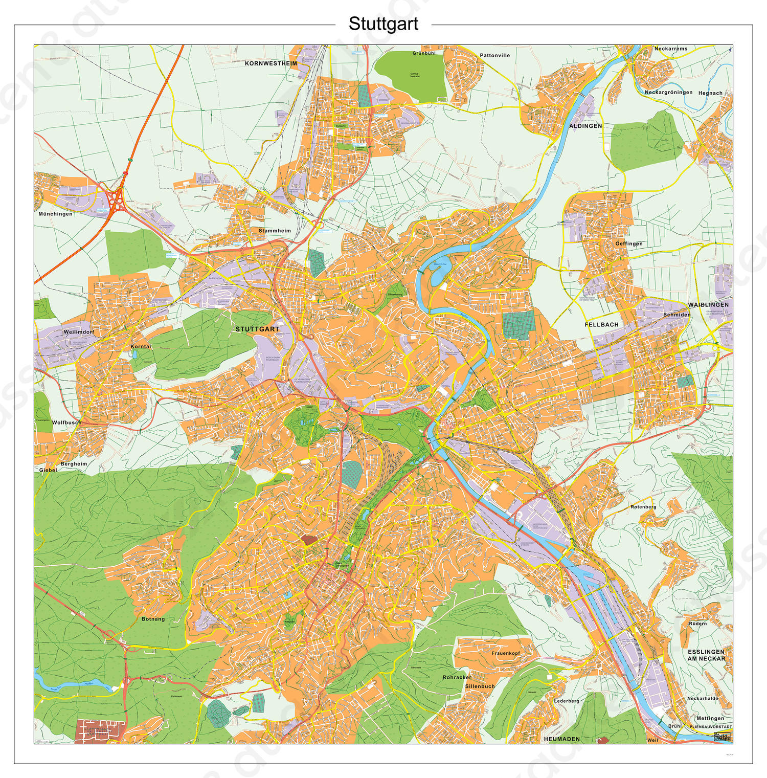 Digitale kaart Stuttgart 140