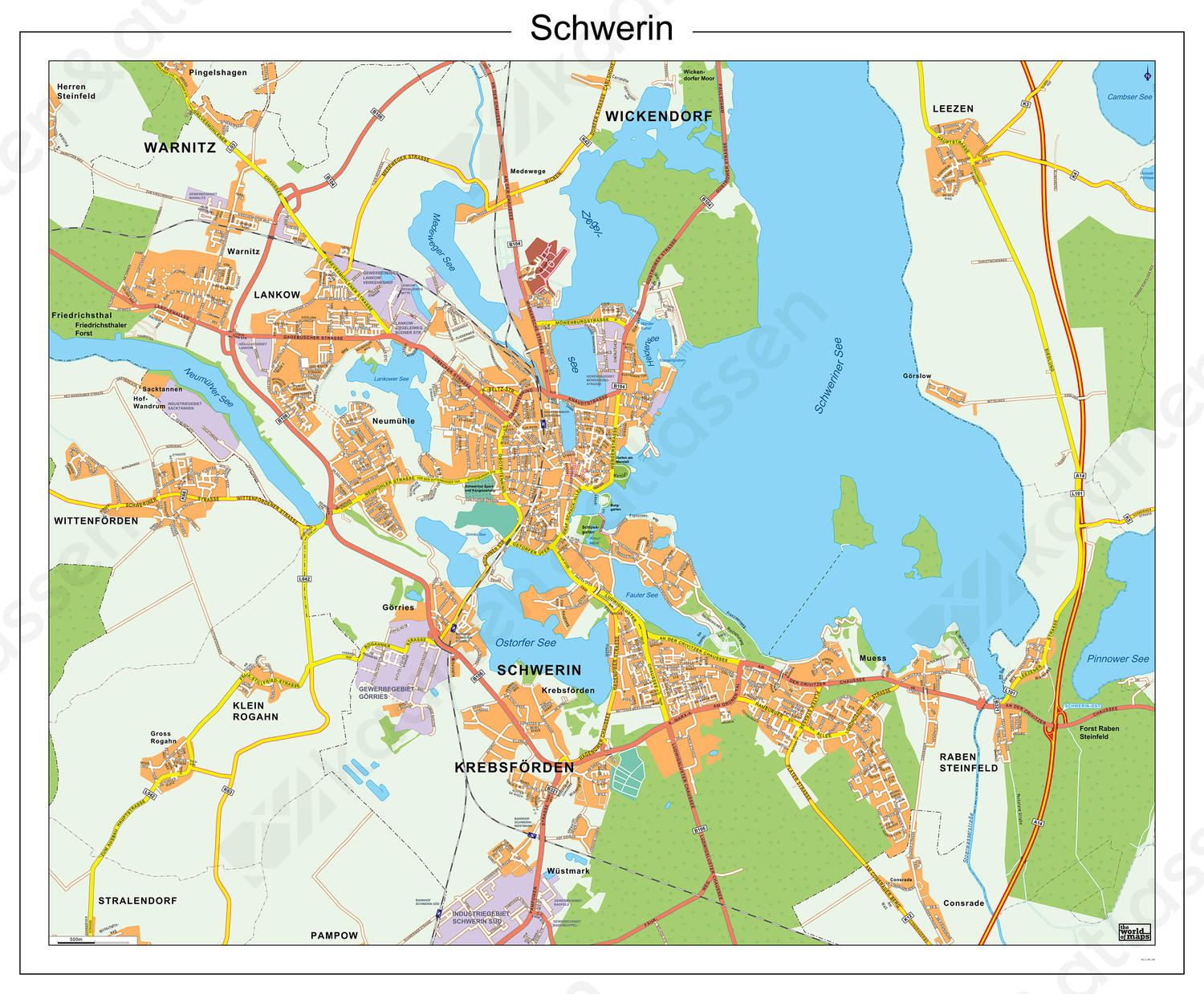 Schwerin 186 Digitale stadsplattegrond Schwerin 186