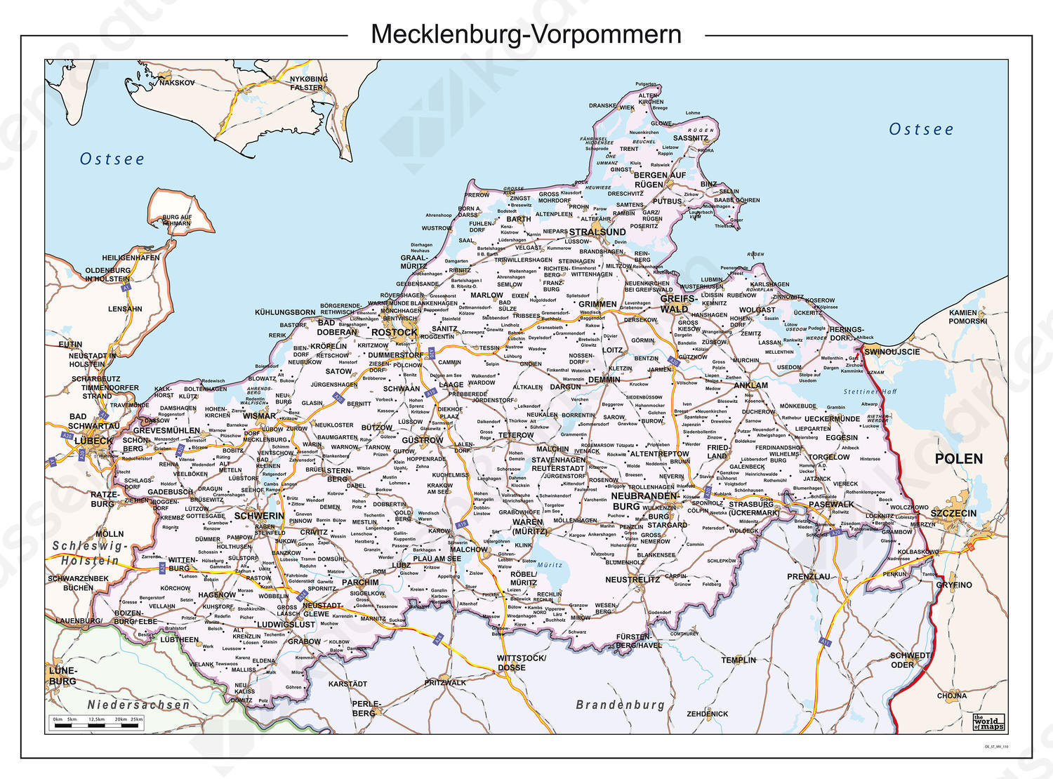 Mecklenburg-Vorpommern 110 Digitale kaart Mecklenburg-Vorpommern 110
