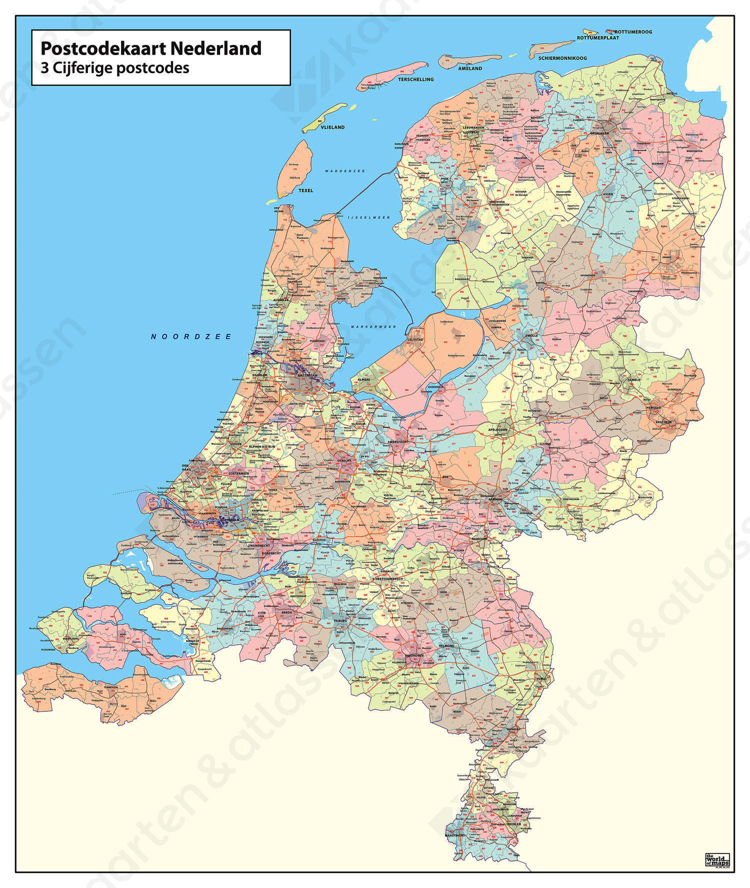 Digitale 3 ppc kaart Nederland