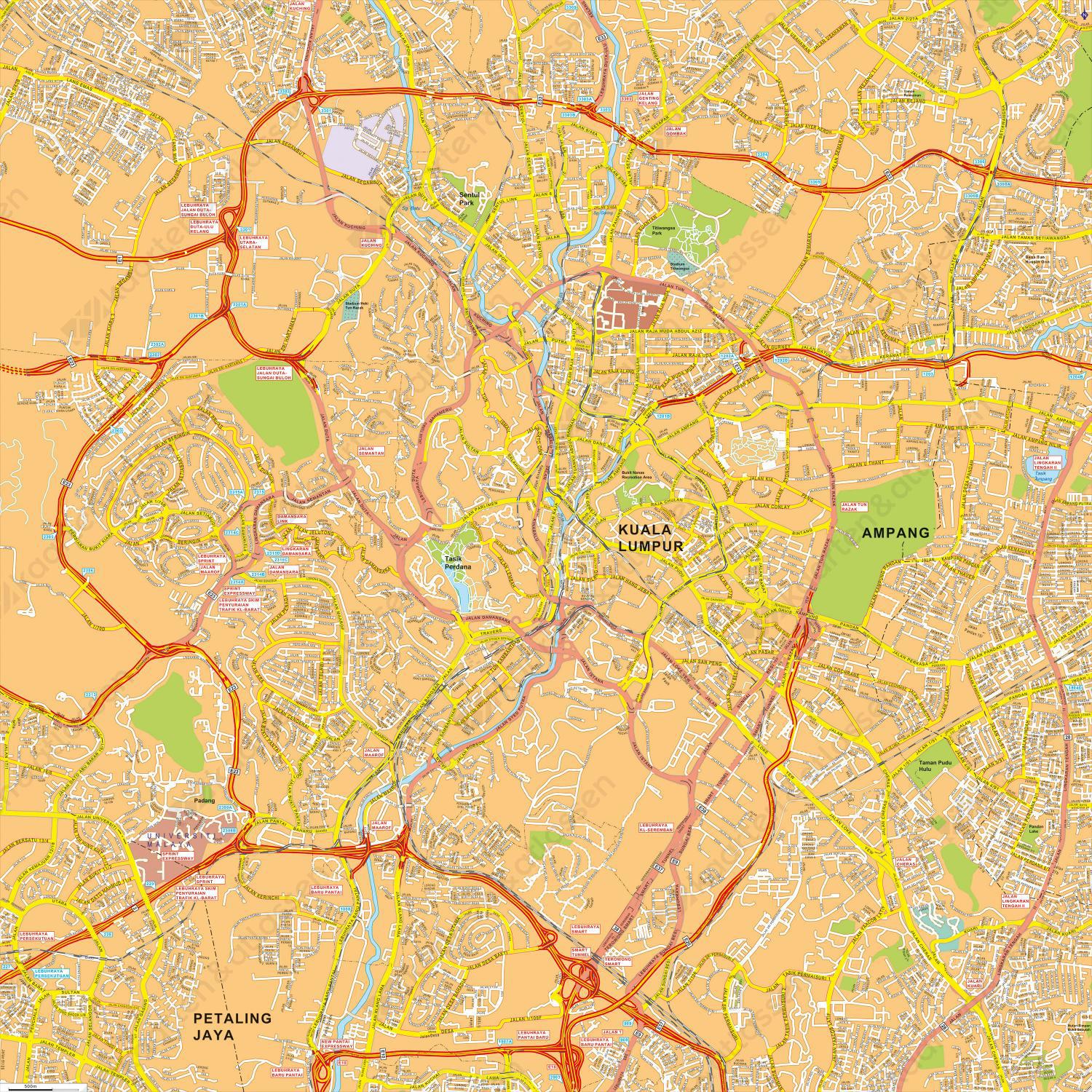 Digitale kaart Kuala Lumpur 771