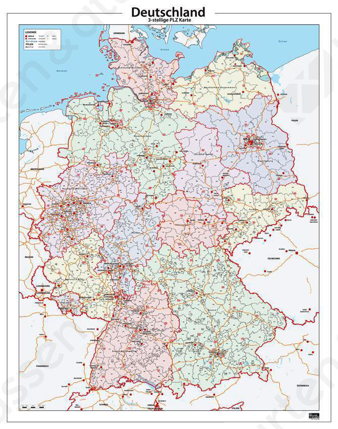 Digitale Postcodekaart Duitsland 286 Digitale Postcodekaart Duitsland 286