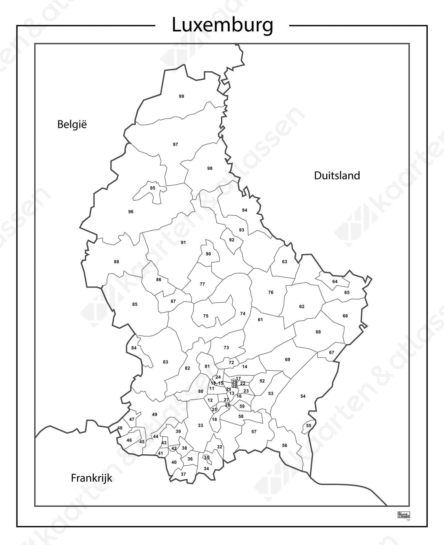 Digitale Postcodekaart Luxemburg 1320 Digitale Postcodekaart Luxemburg 1320