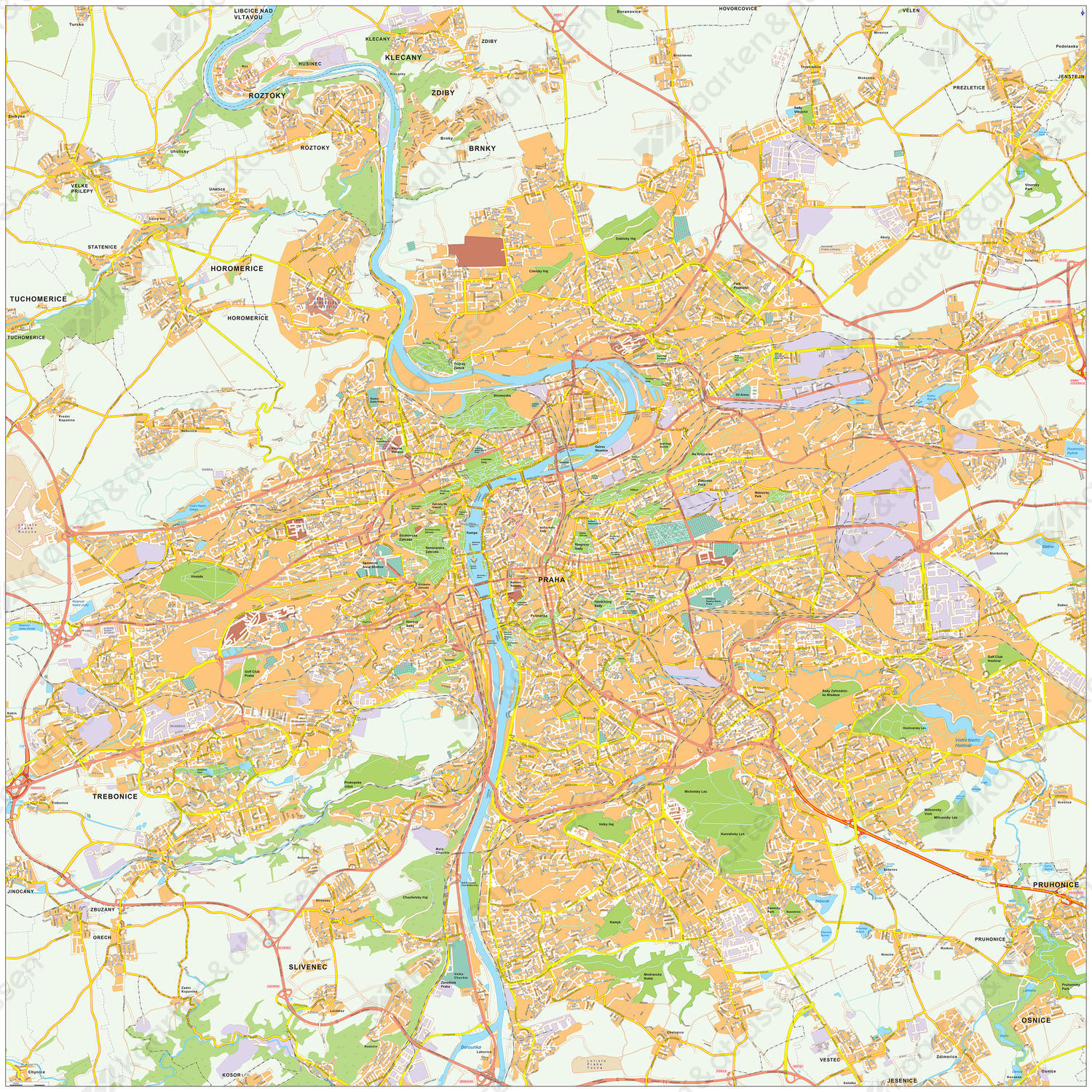 Digitale kaart Praag / Prague 490