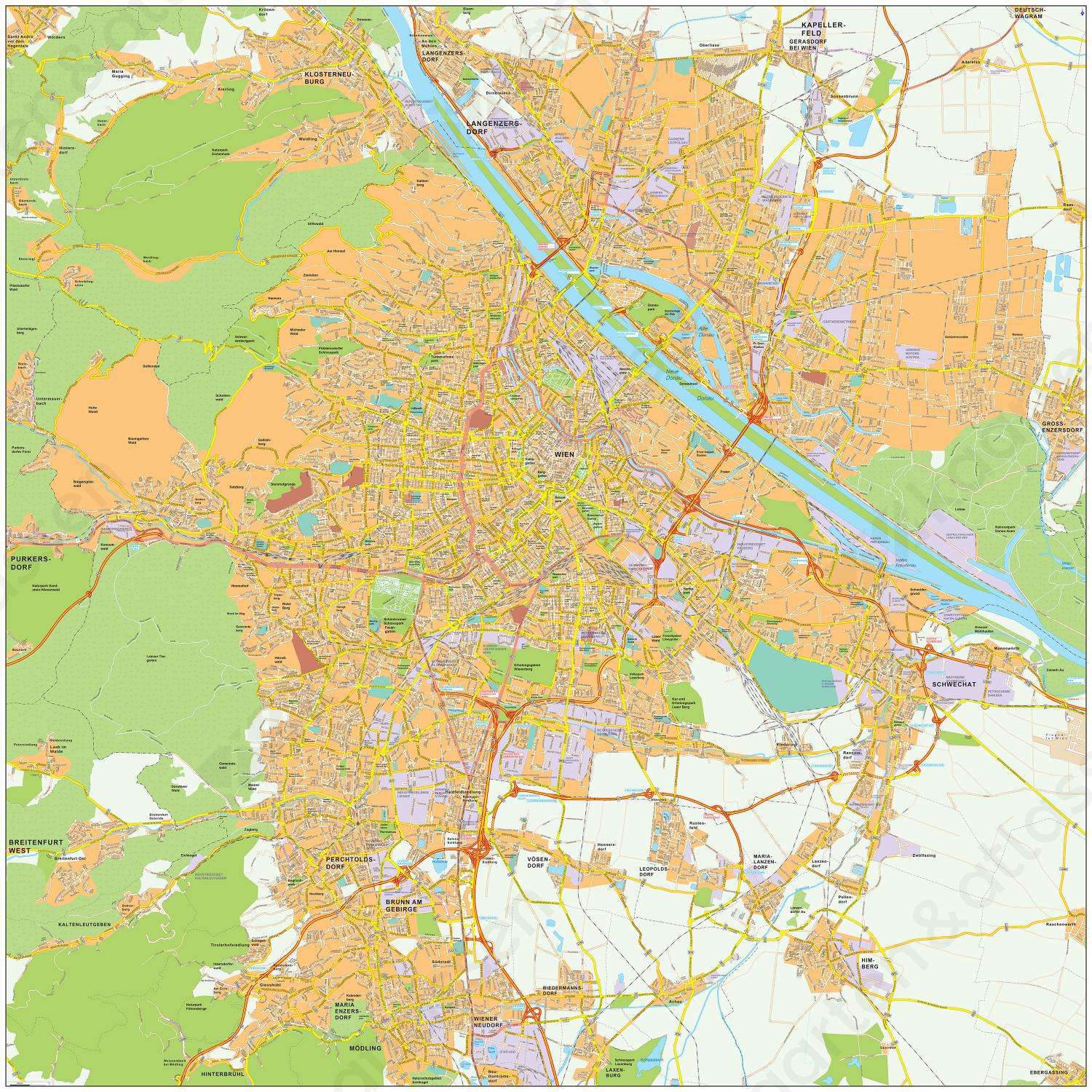 Digitale kaart Wenen / Vienna 500
